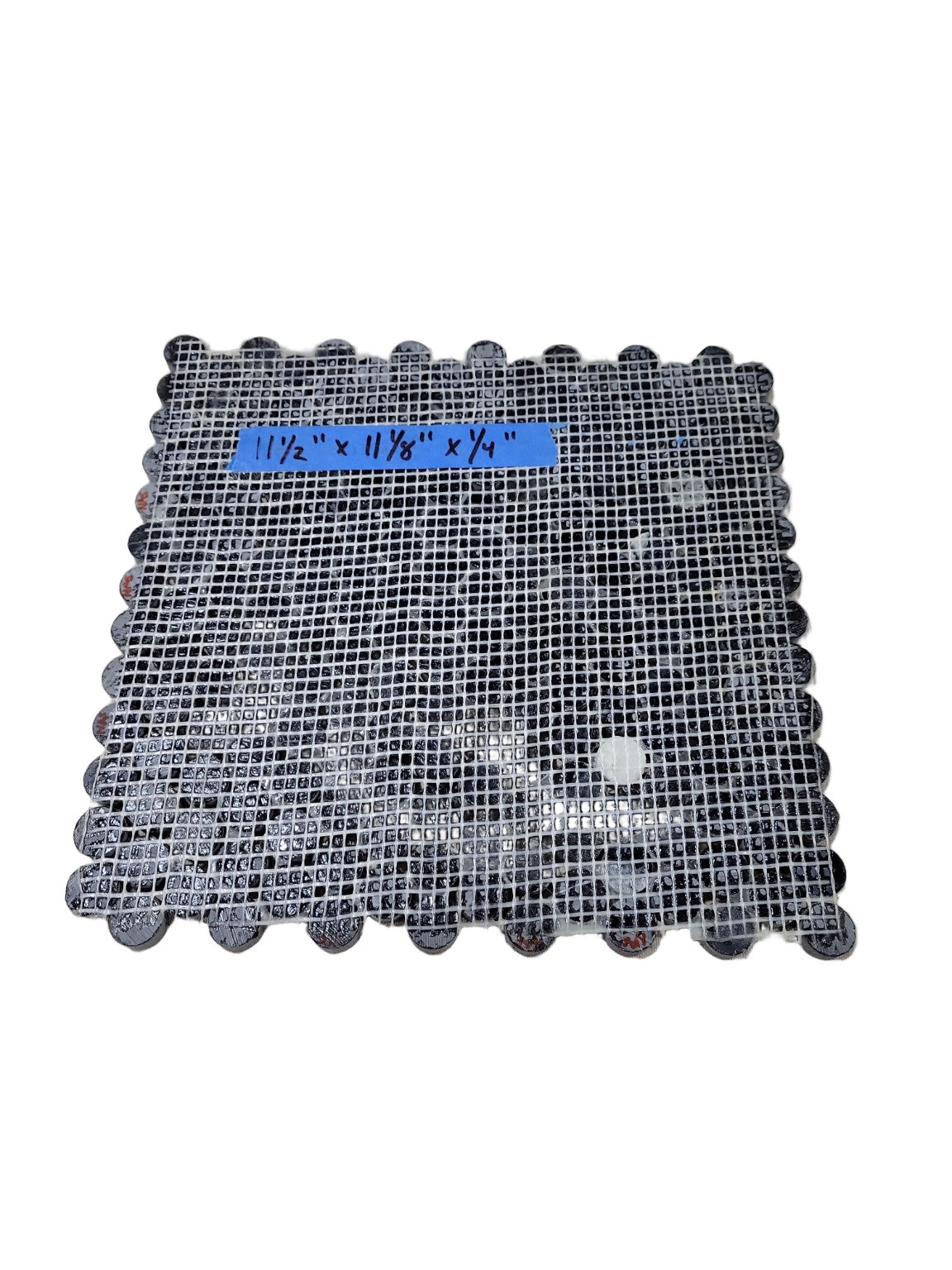 Set of 3 Mosaic Tile Sheets – Black Marble Penny Round, 11 ½" x 11 ⅛"