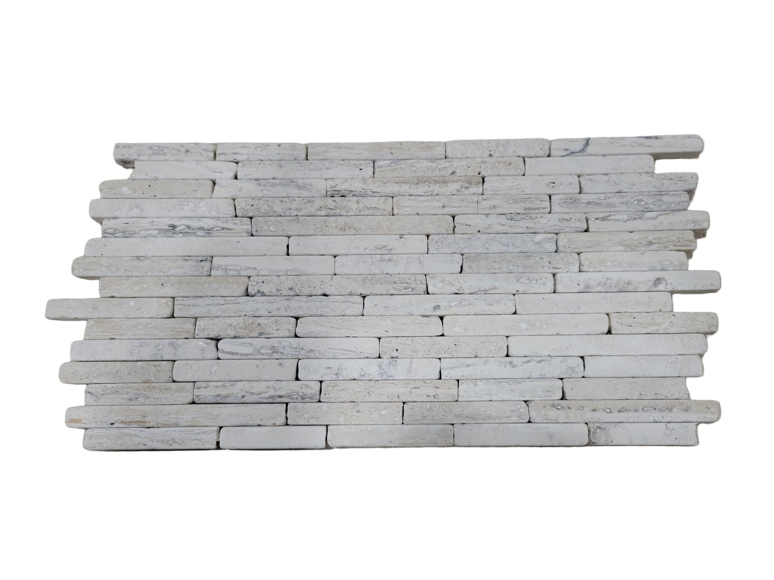 Set of 3 Carrara Marble Mosaic Tile Sheets – 13" x 6 ⅛" Each