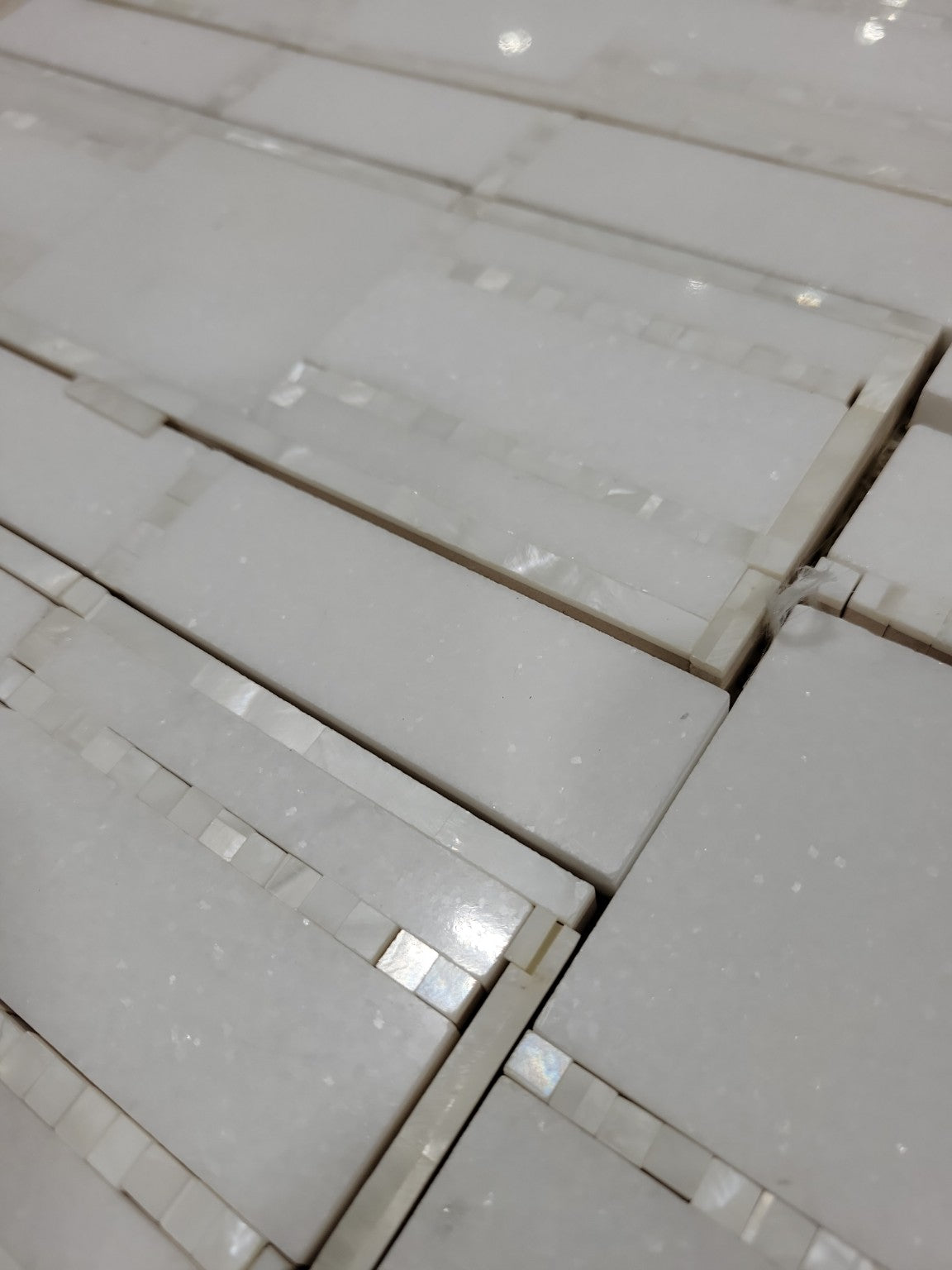 AKDO Enchant Thassos P Mosaic Tile Sheet – 12" x 12 ¼"