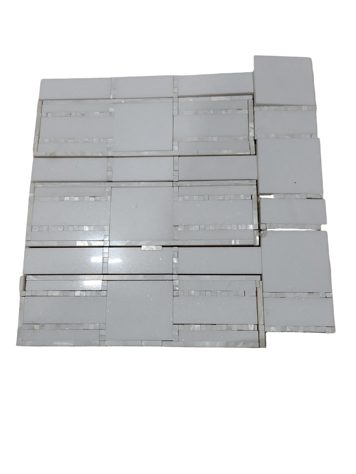 AKDO Enchant Thassos P Mosaic Tile Sheet – 12" x 12 ¼"