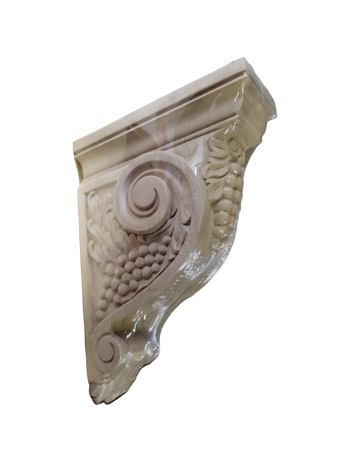 Decorative Maple Wood Corbel – Grape & Scroll Design IM-C49MAPLE