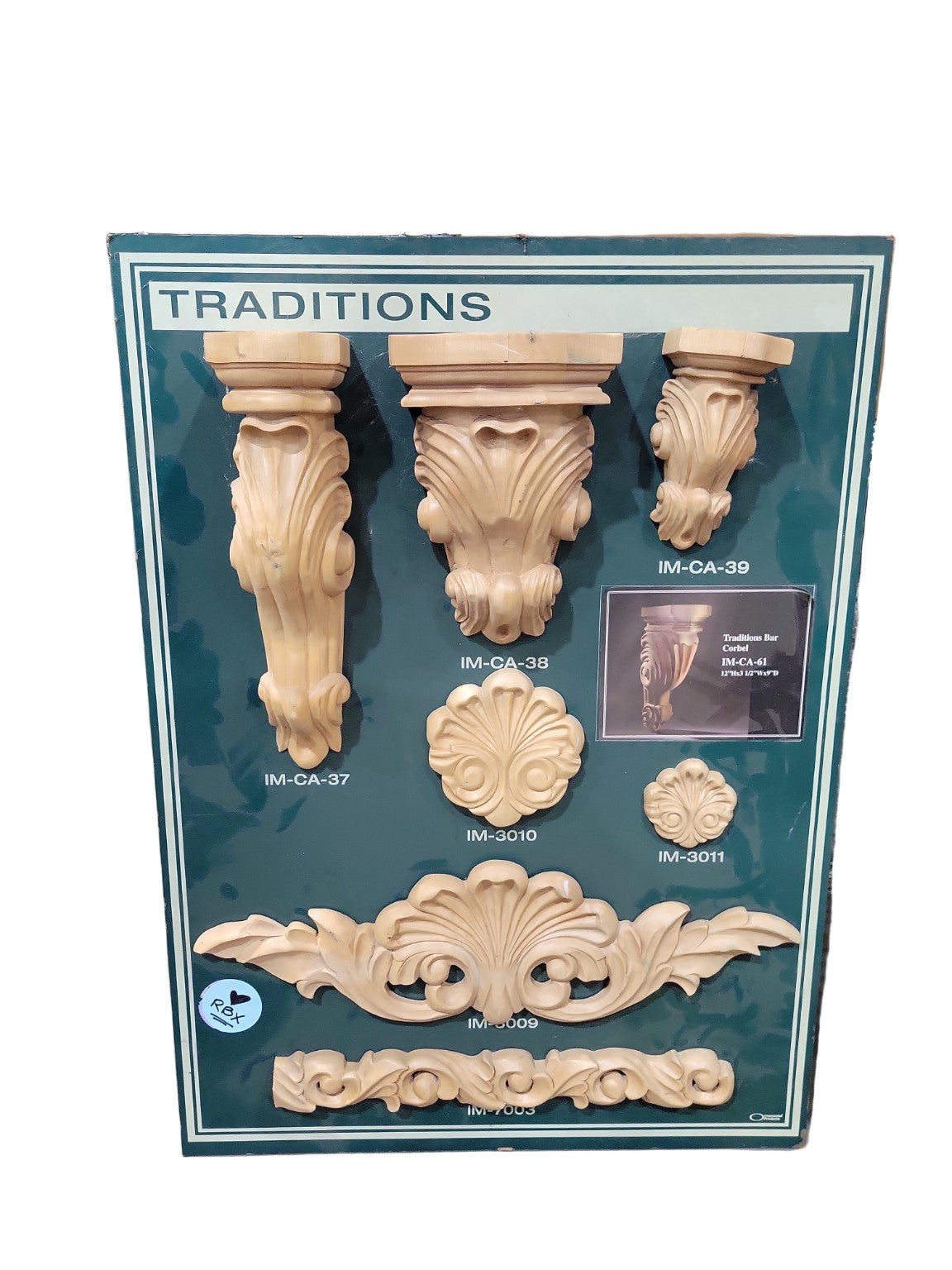 Traditions Carved Wood Appliqué & Corbel Display Board – 22" x 30"