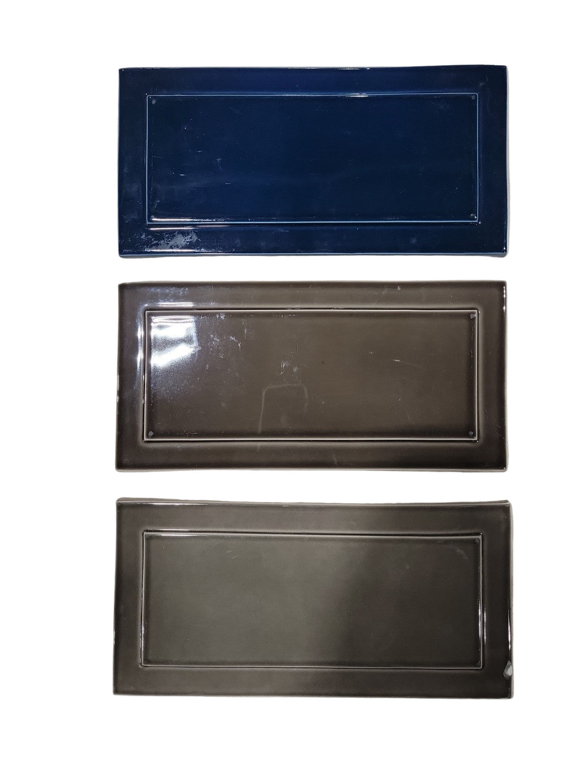 Set of 3 Pratt & Larson Recessed Bas Relief Tiles – 6"x12" Frame A