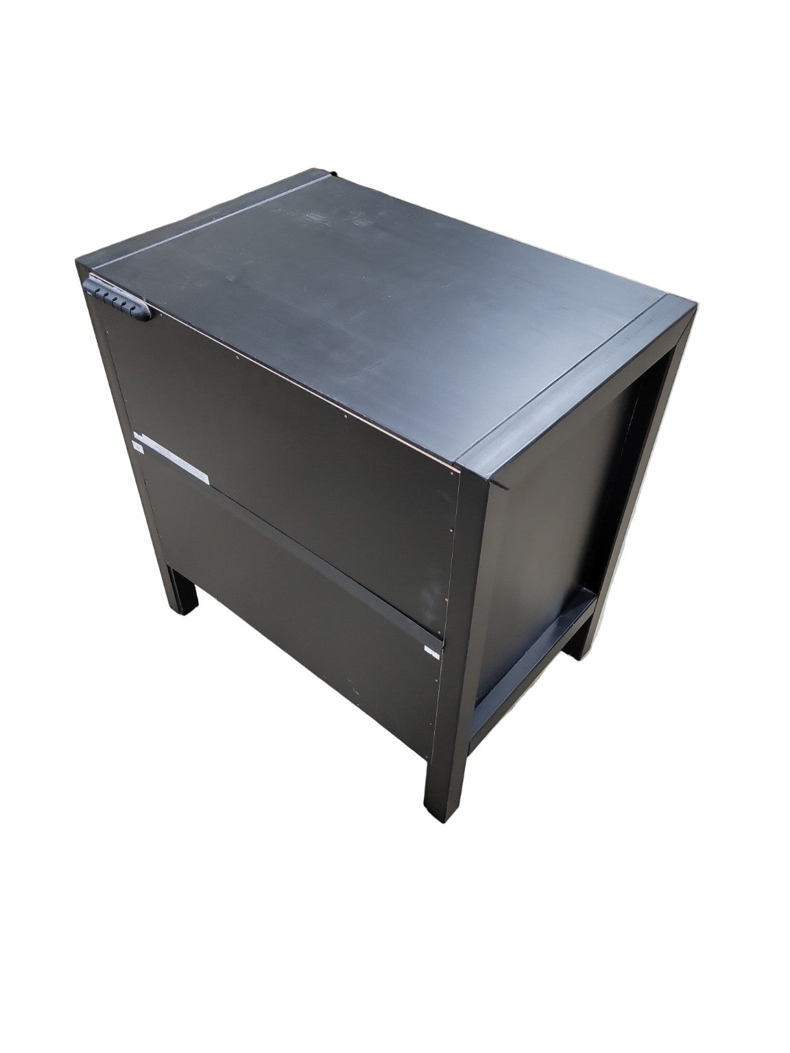 Set of 2 – Walker Edison Black Nightstands – Model BR1DLYDNS – Drawer & Open Shelf