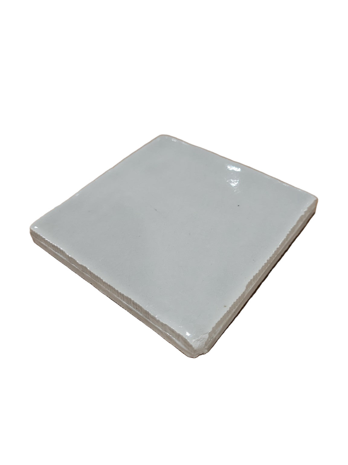 Set of 42 White Glazed Ceramic Tiles – 4" x 4" – “Candle Tray Regular”