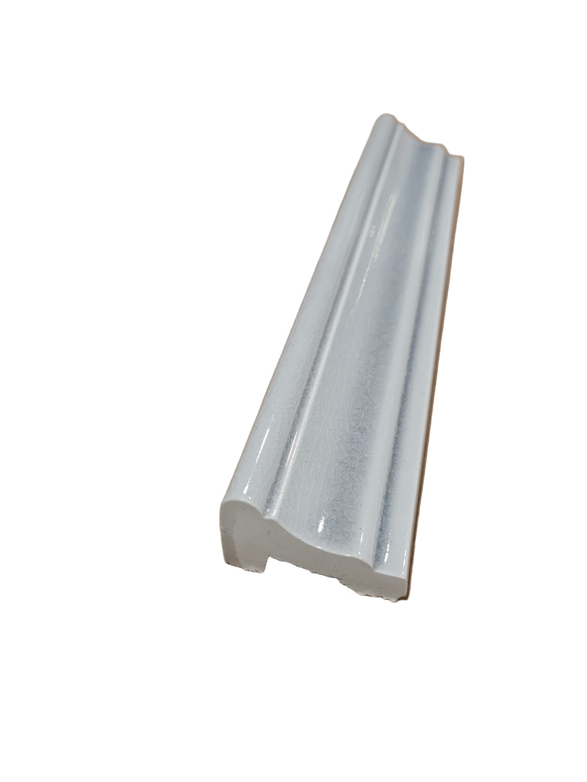 Set of 6 Ceramic Crown Molding Trim Pieces – 8 ⅛" x 1 ½" x 1" – Glazed Portola