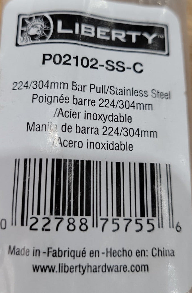 Liberty Stainless Steel Bar Pull Handle – 224/304mm (Set of 17)