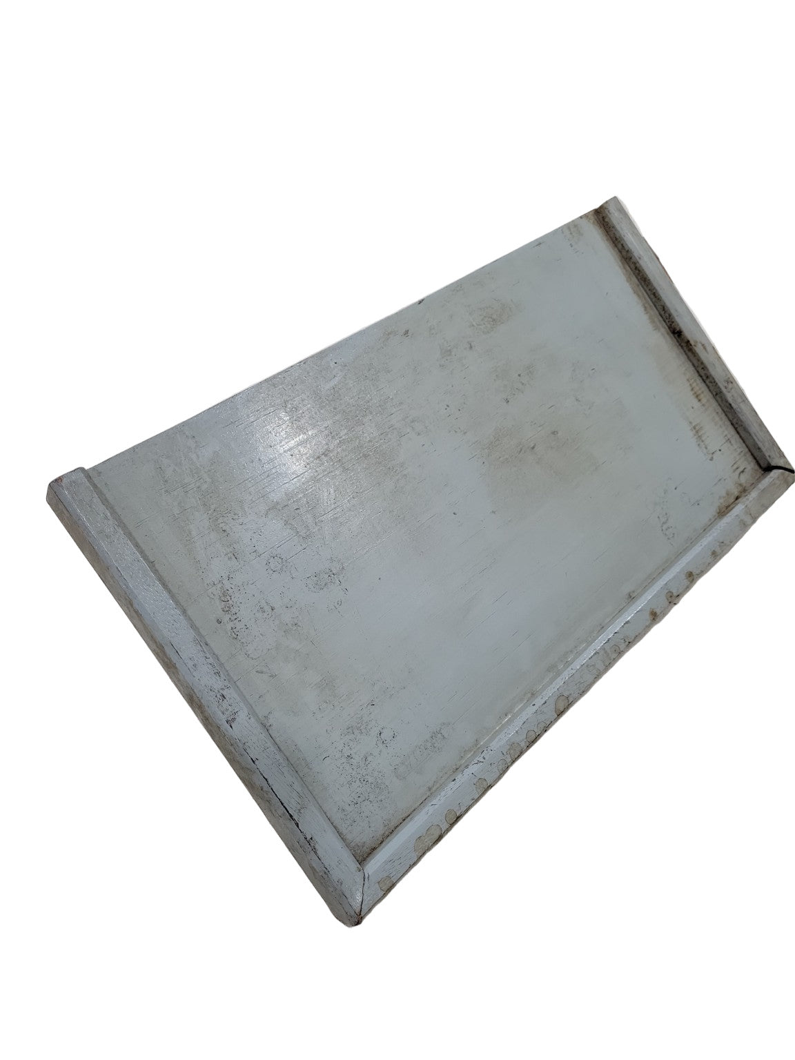 Rustic Handcrafted Wooden Wall Shelf – Painted Gray – With Attached Brackets