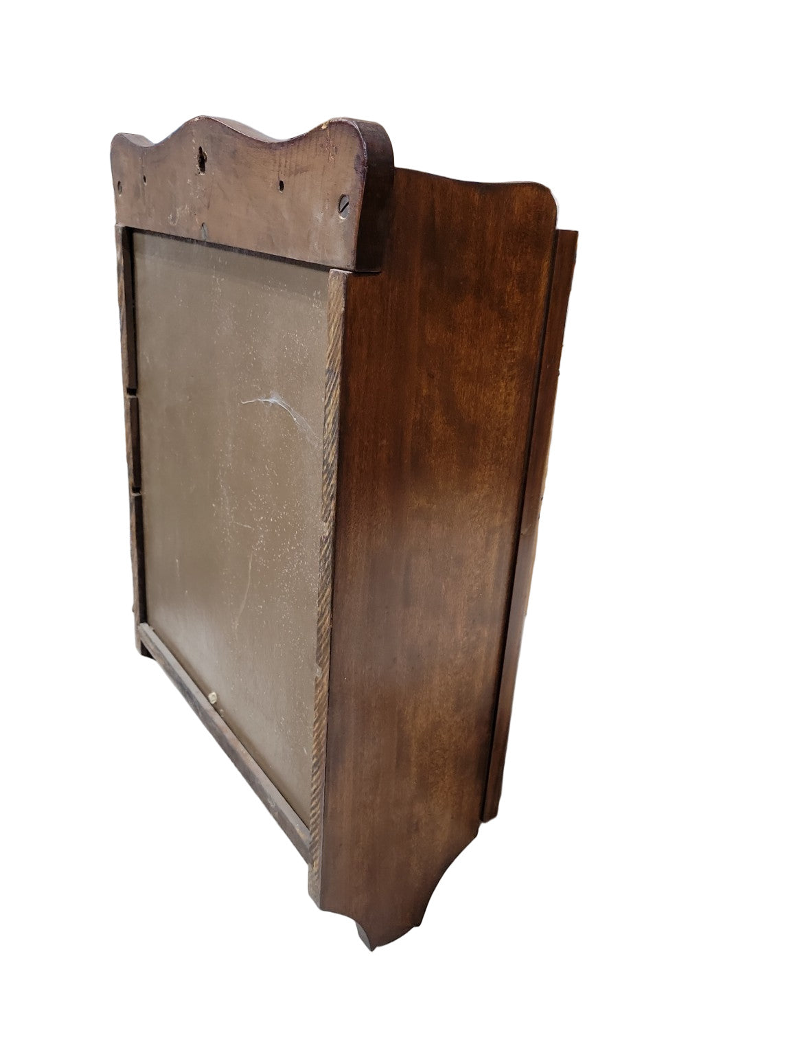 Vintage Oak Wall-Mount Wooden Medicine Cabinet with Mirror