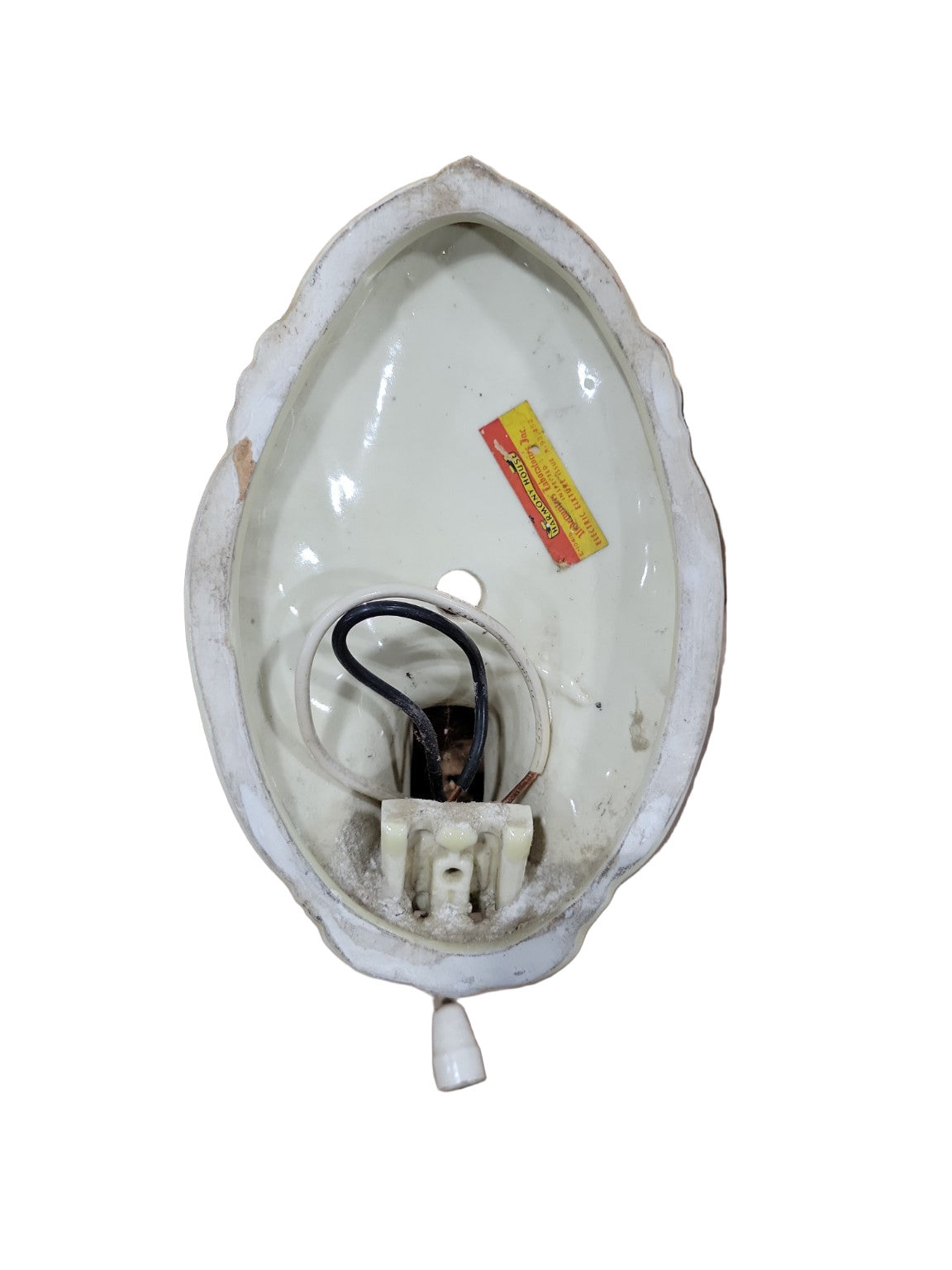 Vintage Ceramic Wall Sconce by Harmony House – Floral Motif with Pull Chain