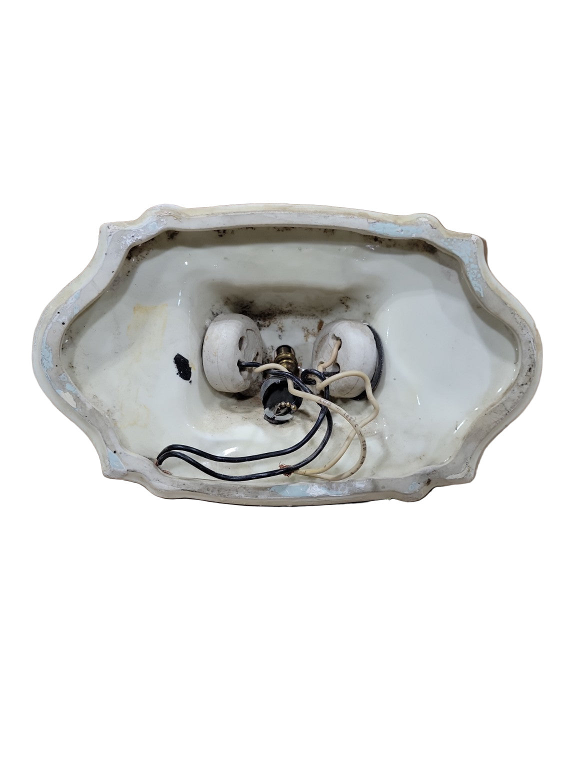 Art Deco Floral Ceramic Double Wall Sconce – Pull Chain Fixture