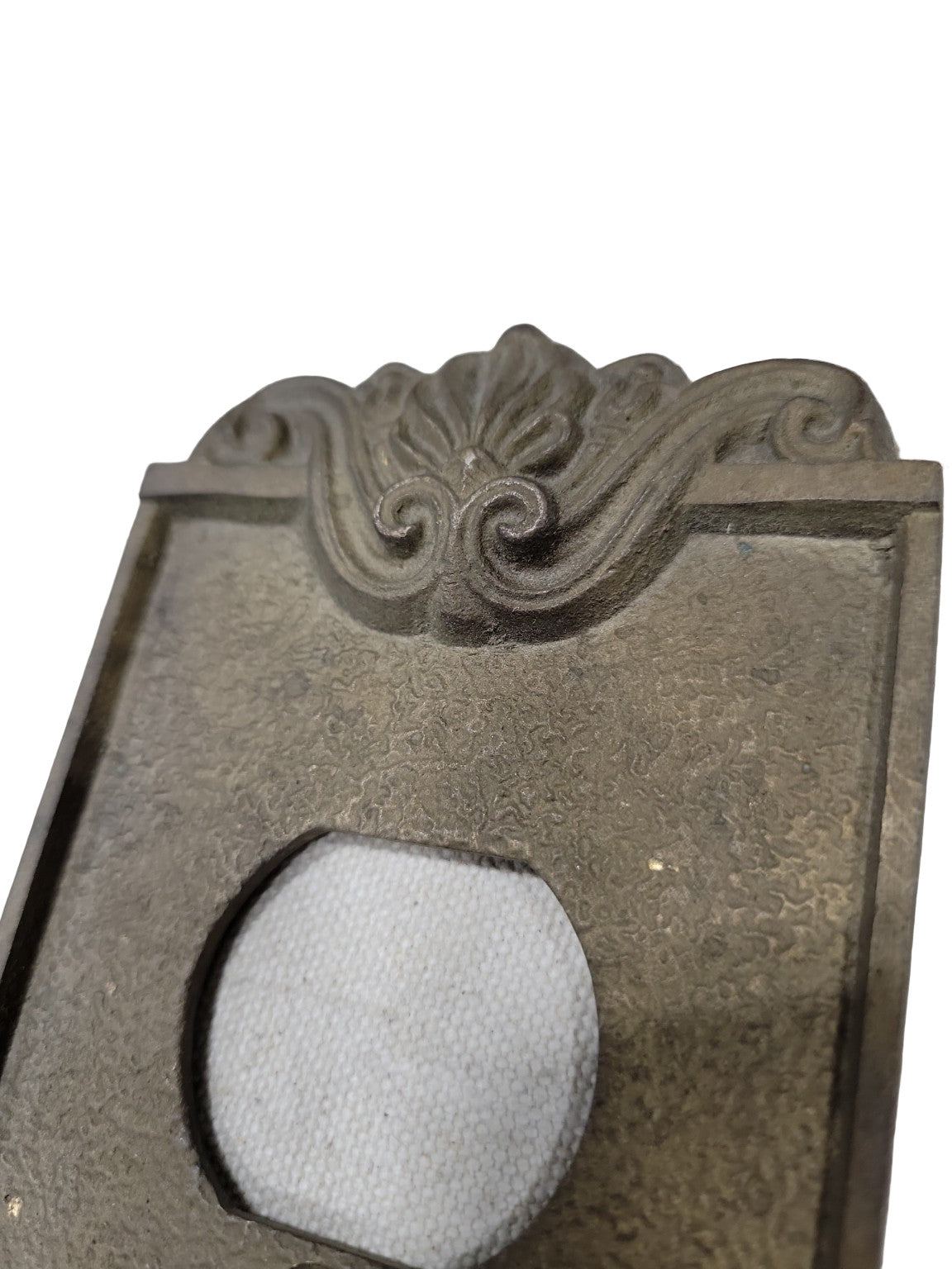 Vintage Cast Metal Outlet Cover Plate – Ornate Victorian Scroll Design