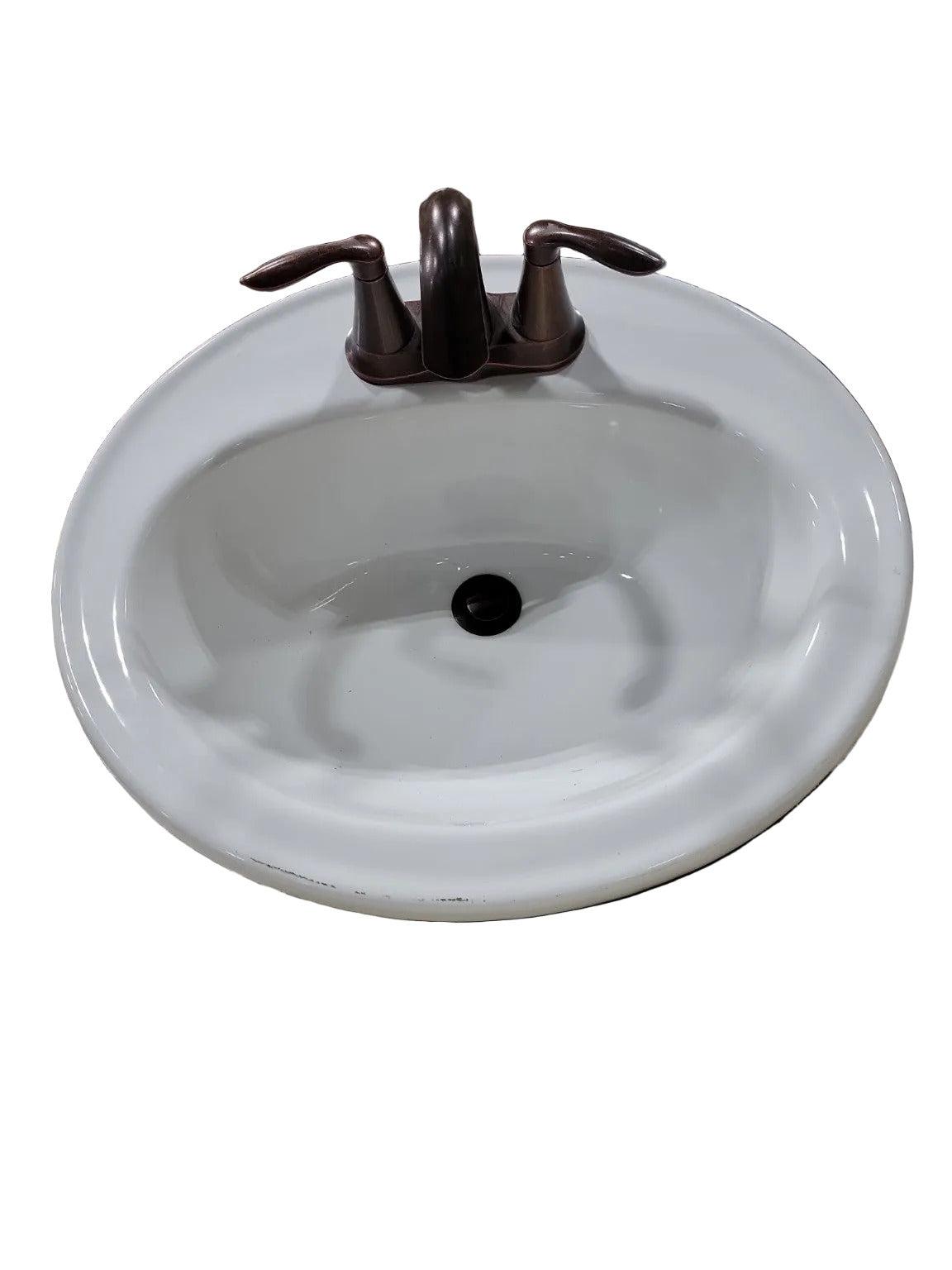 Kohler Oval Drop-In Bathroom Sink with Oil-Rubbed Bronze Faucet