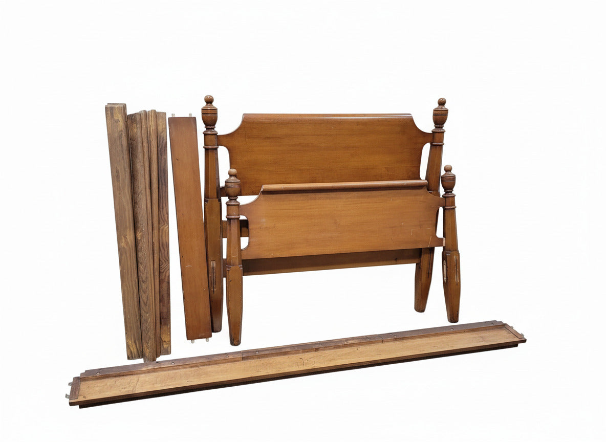 Vintage Wooden Bed Frame – Complete Set (Twin Size)