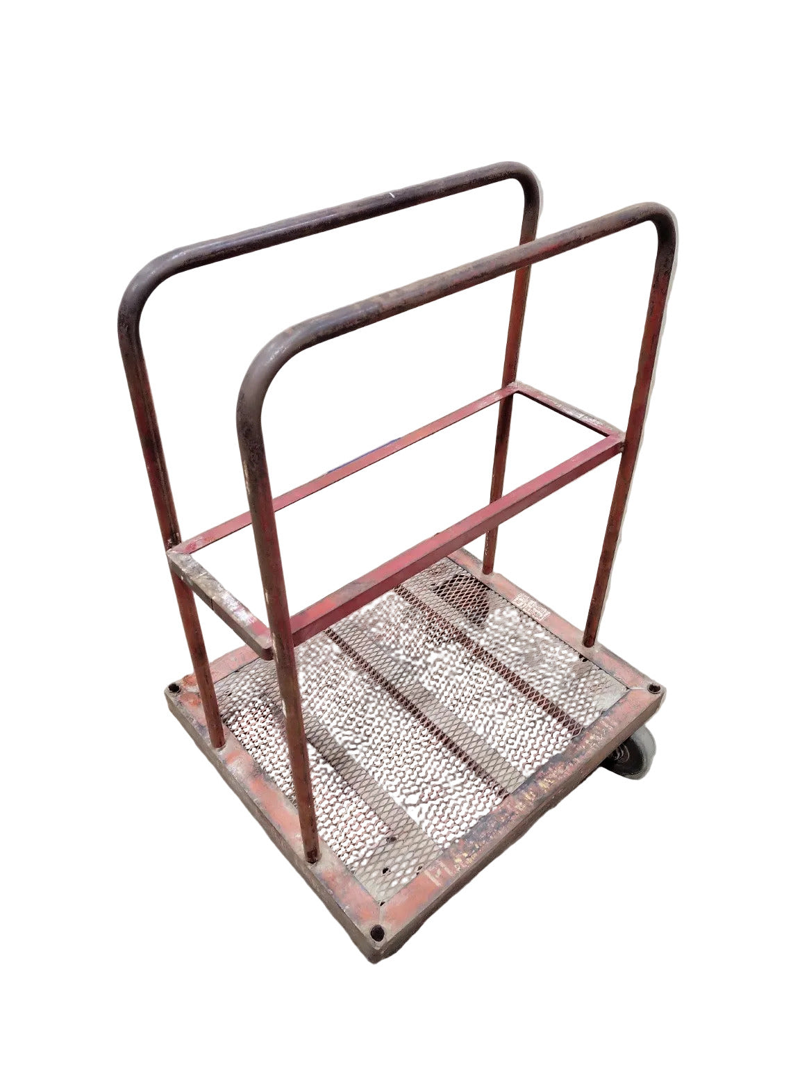 Vintage Industrial Rolling Panel Cart – Steel Frame