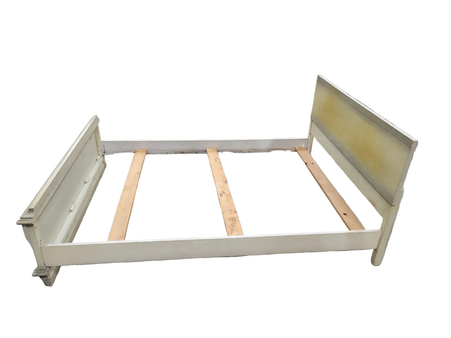 Vintage Painted Wood Full Size Bed Frame