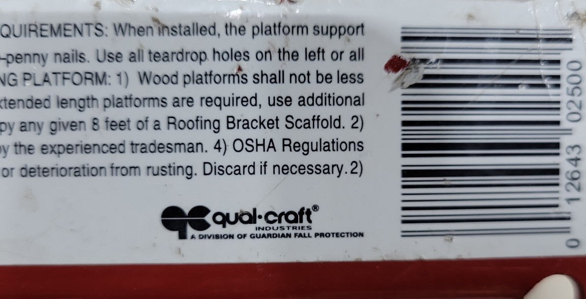 Set of 10 Qual-Craft #2500 10" Adjustable Roofing Brackets – Red Steel AS IS