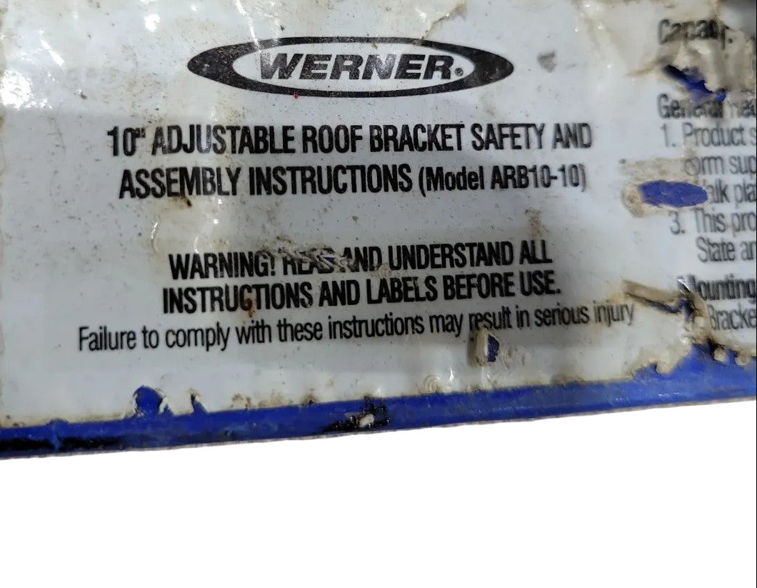 Set of 6 Werner 10" Adjustable Roof Brackets – Model ARB10-10 (Blue Steel) AS IS