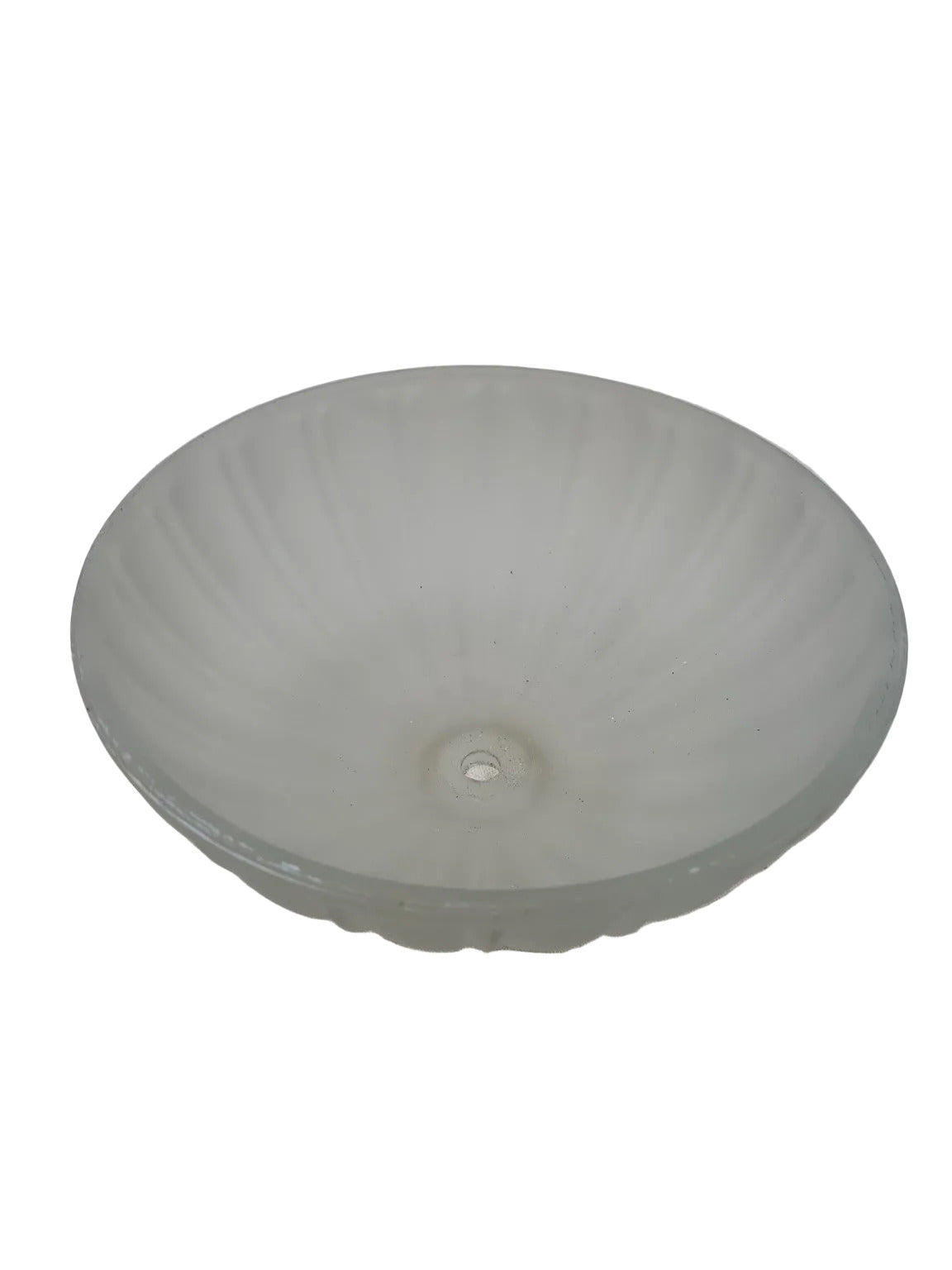 Frosted Ribbed Glass Dome Light Shade – 8½"
