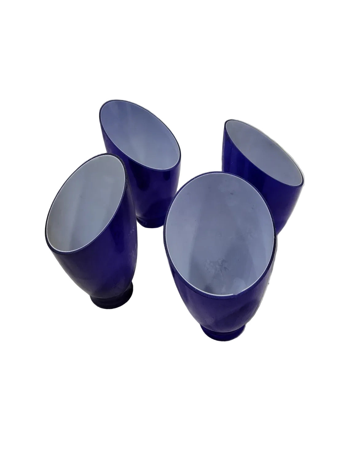 Set of 4 Cobalt Blue Glass Light Shades – 4" x 6 ¾"