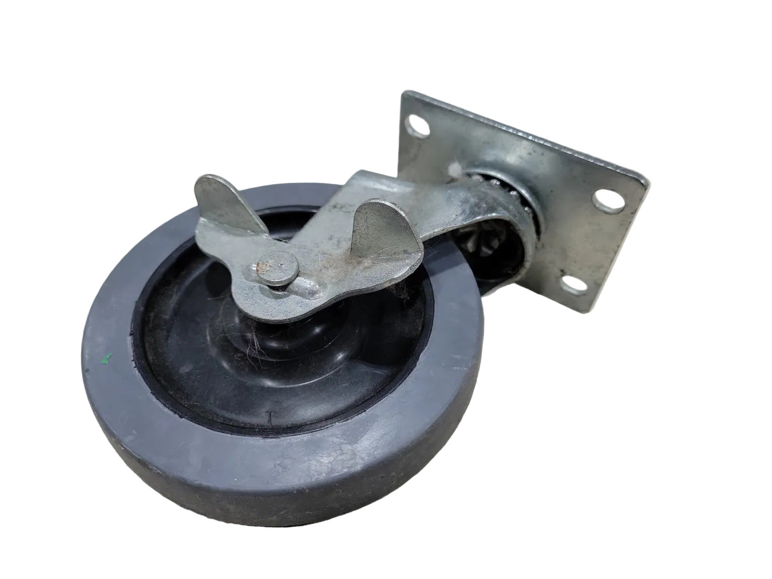 Set of 4 Heavy-Duty 5" Swivel Plate Casters – 1 with Brake