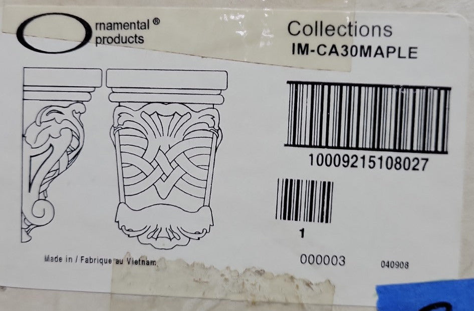 Maple Wood Carved Corbel – IM-CA30 by Ornamental Products