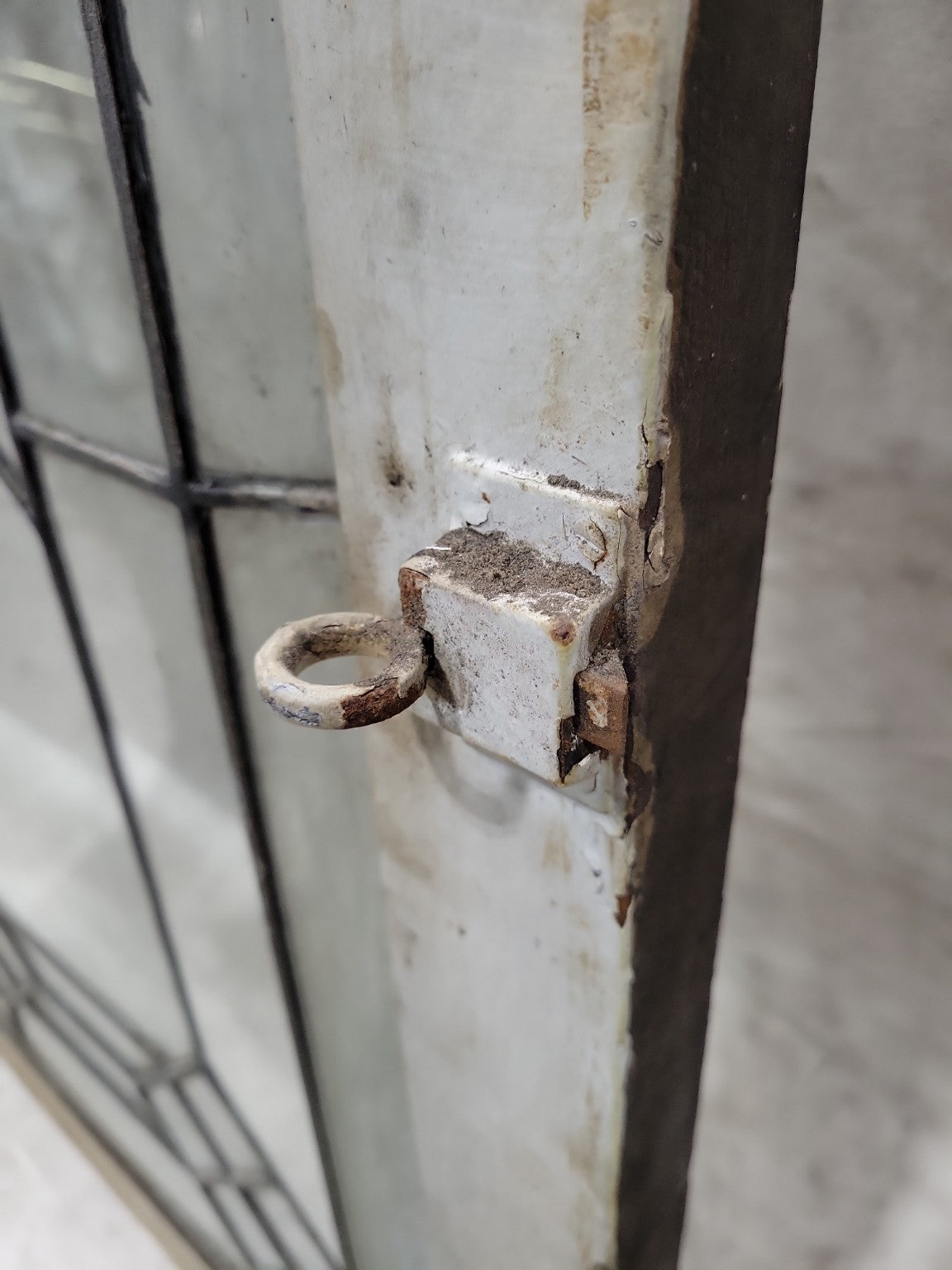 Antique Leaded Glass Window – Beveled Diamond and Rectangle Pattern