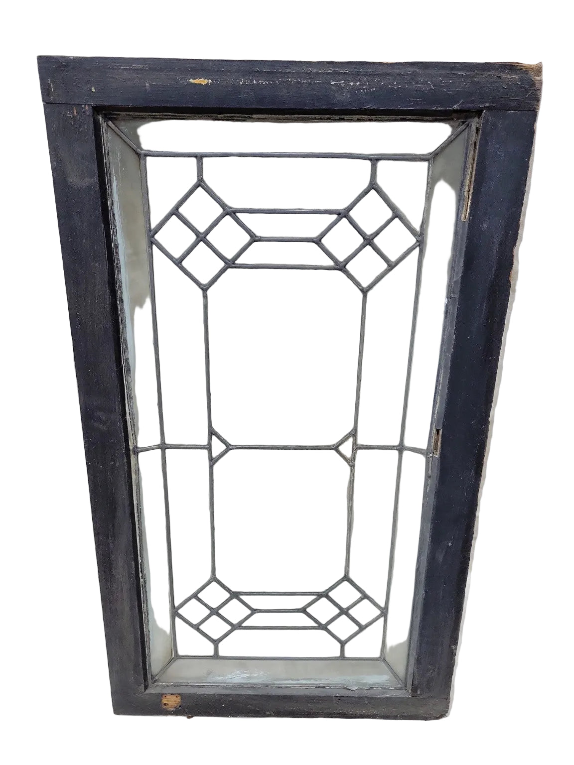 Antique Leaded Glass Window – Beveled Diamond and Rectangle Pattern