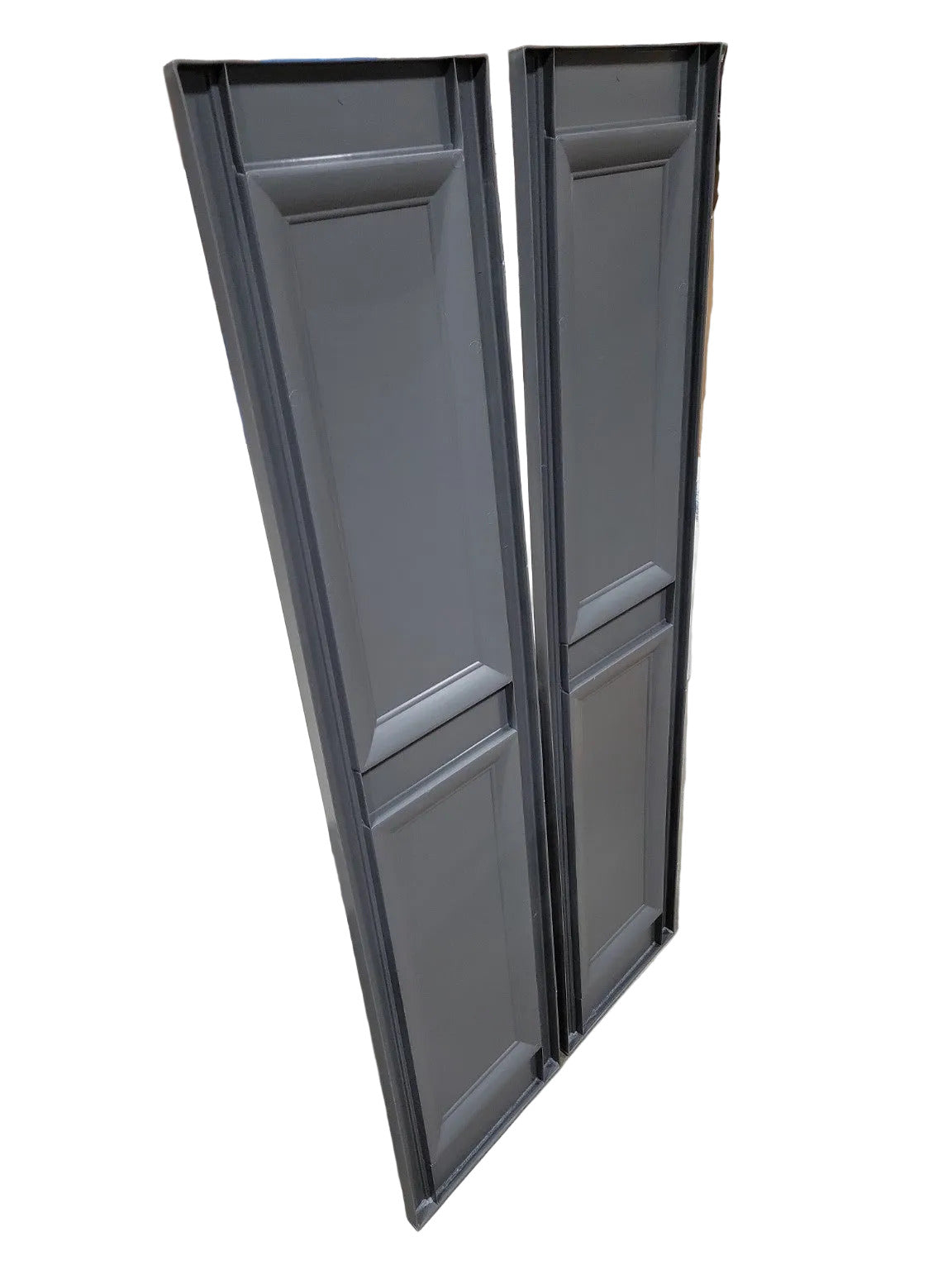 14 ¾" x 62" Raised Panel Exterior Shutters – Tuxedo Gray (Pair)