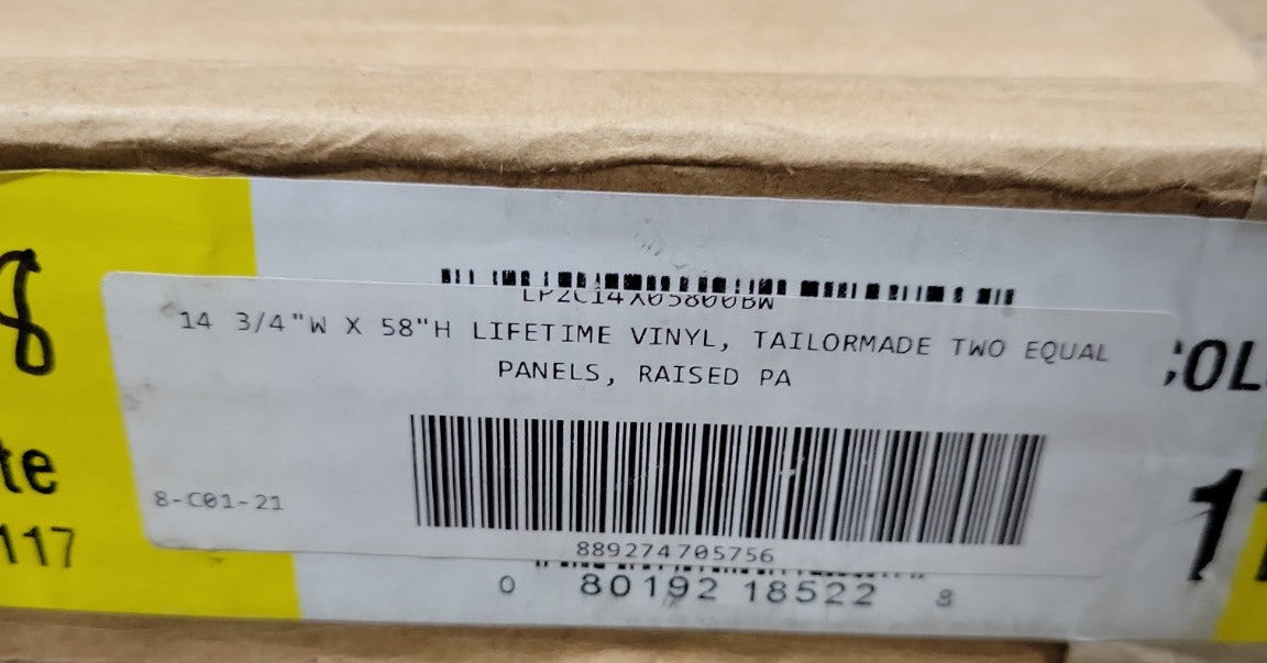 14 ¾" x 58" Raised Panel Exterior Shutters – Bright White (Pair)