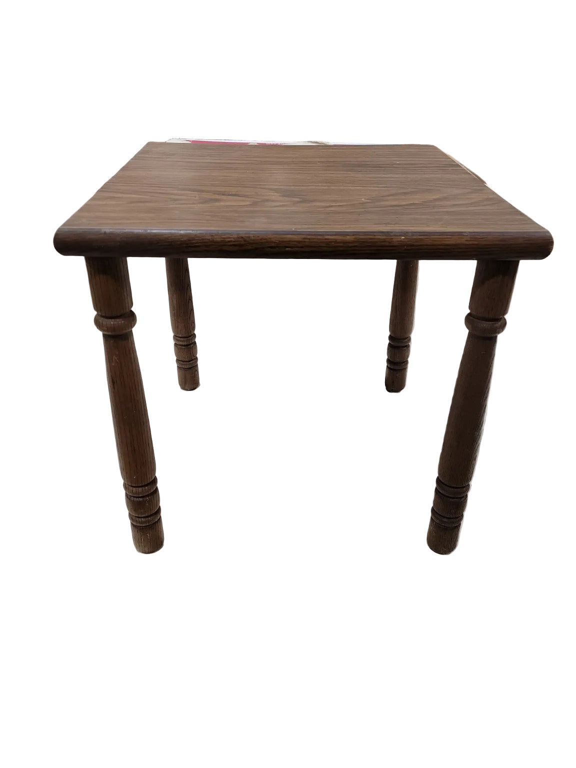 Vintage Square Side Table with Turned Legs