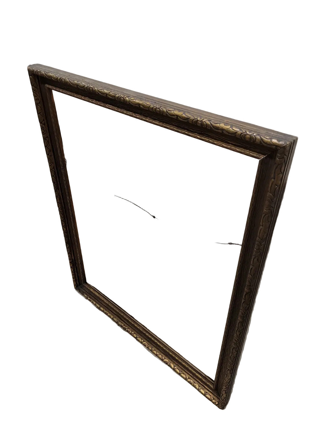 Vintage Ornate Wood Picture Frame – Gold-Toned Floral Carving