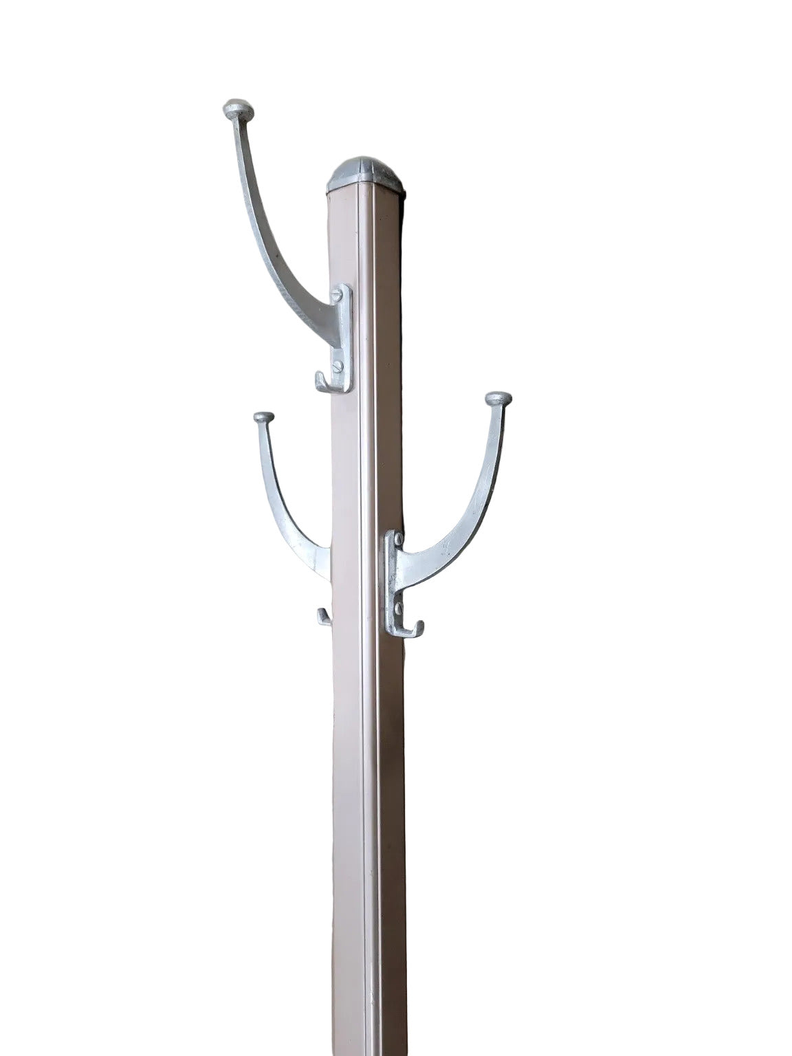 Mid-Century Steel and Cast Aluminum Industrial Coat Rack – 68 ¾" Tall