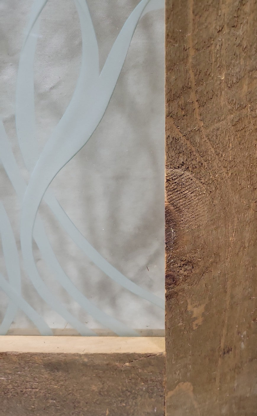 Set of 2 Rustic Cabinet Doors with Etched Glass & Dragonfly Motif – 24 ⅛" x 39 ⅞" Each