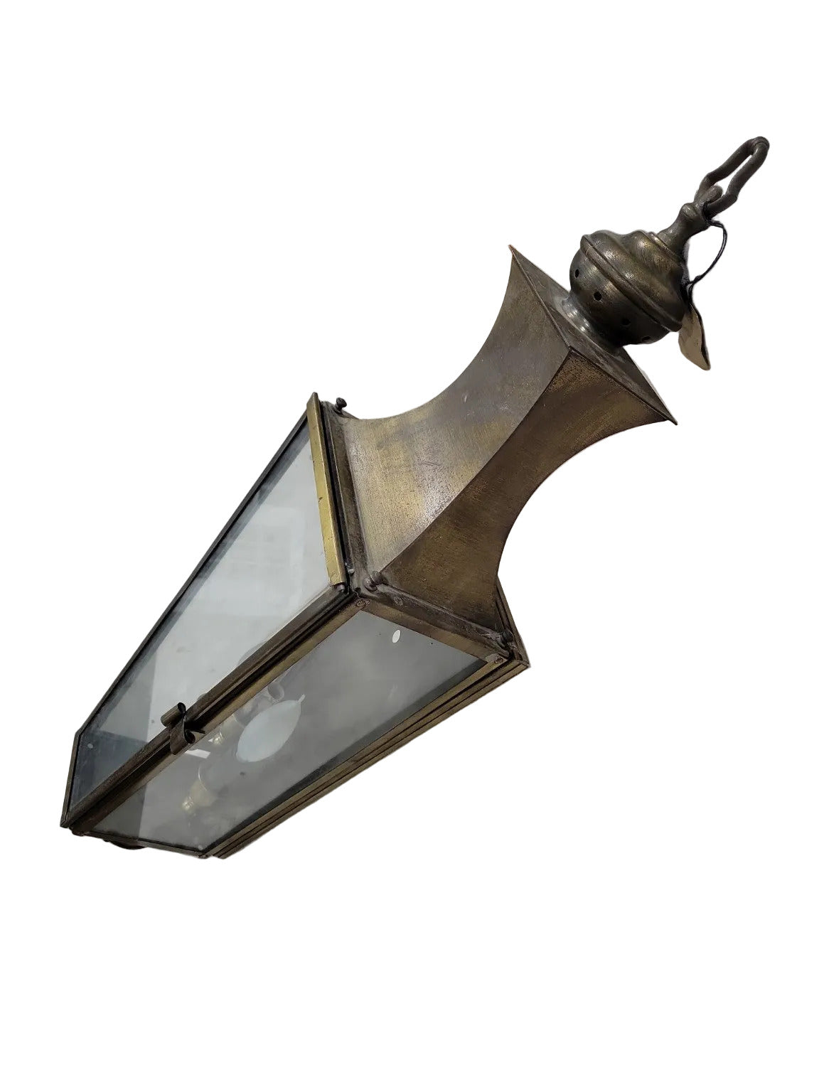 Tall Brass Wall Lantern by Plantation Lighting – Vintage Outdoor Sconce