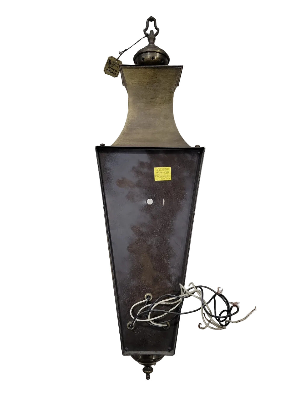 Tall Brass Wall Lantern by Plantation Lighting – Vintage Outdoor Sconce