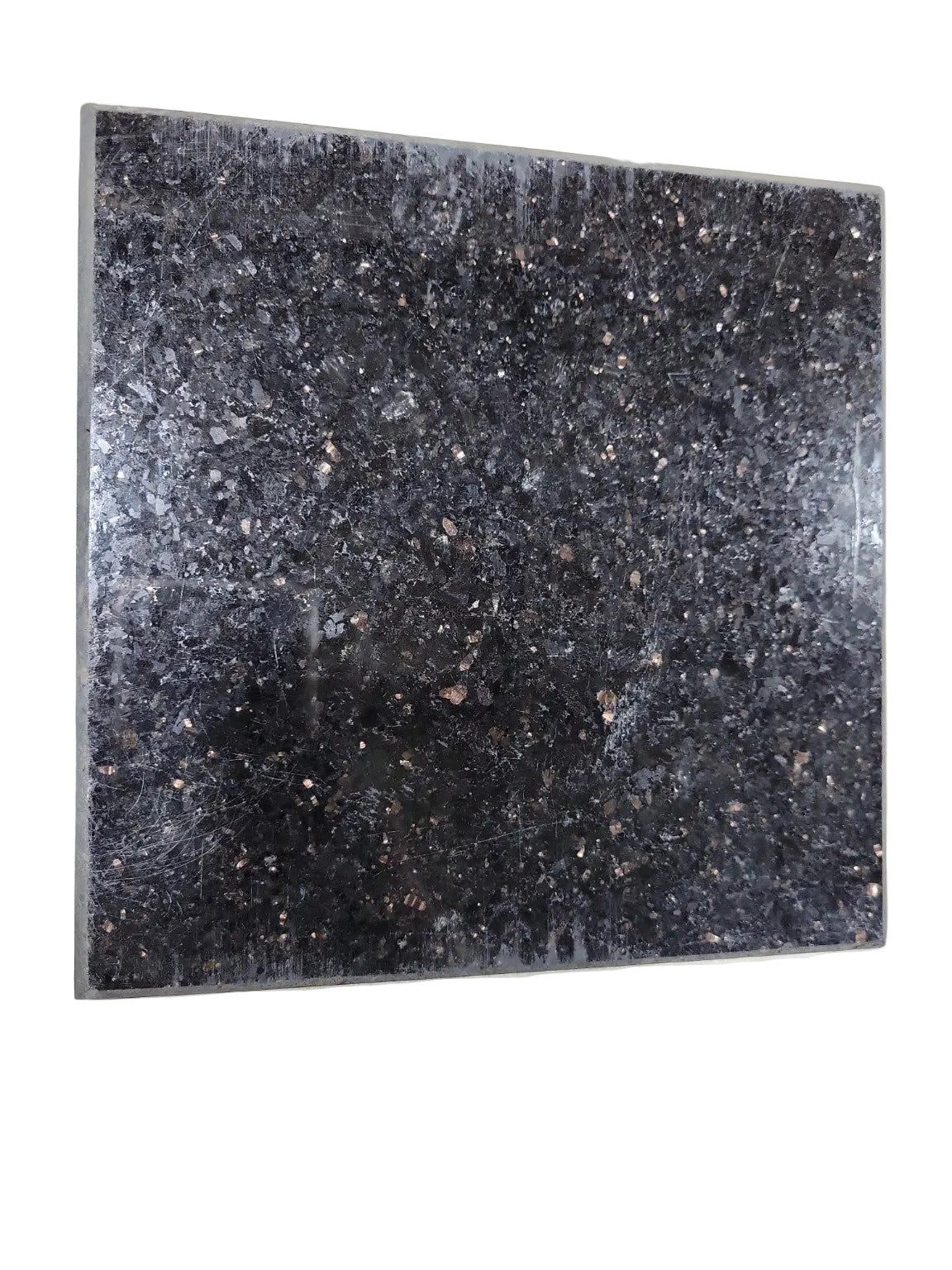 Black Galaxy Granite Square Sample – 7" Polished Slab