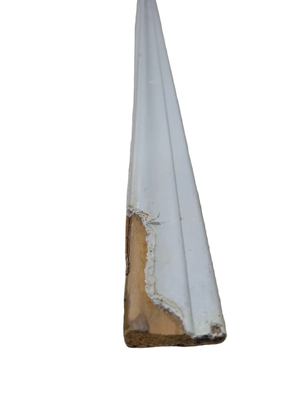 Vintage Wood Trim Moulding – White Painted, 81"