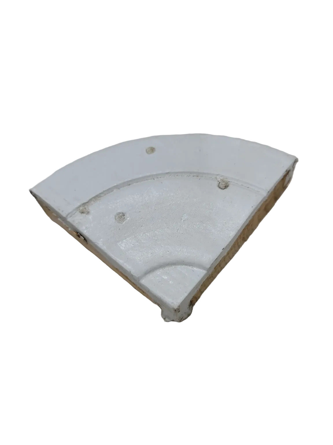 Set of 2 Vintage Quarter Circle Wood Rosette Corner Blocks – White Painted Trim