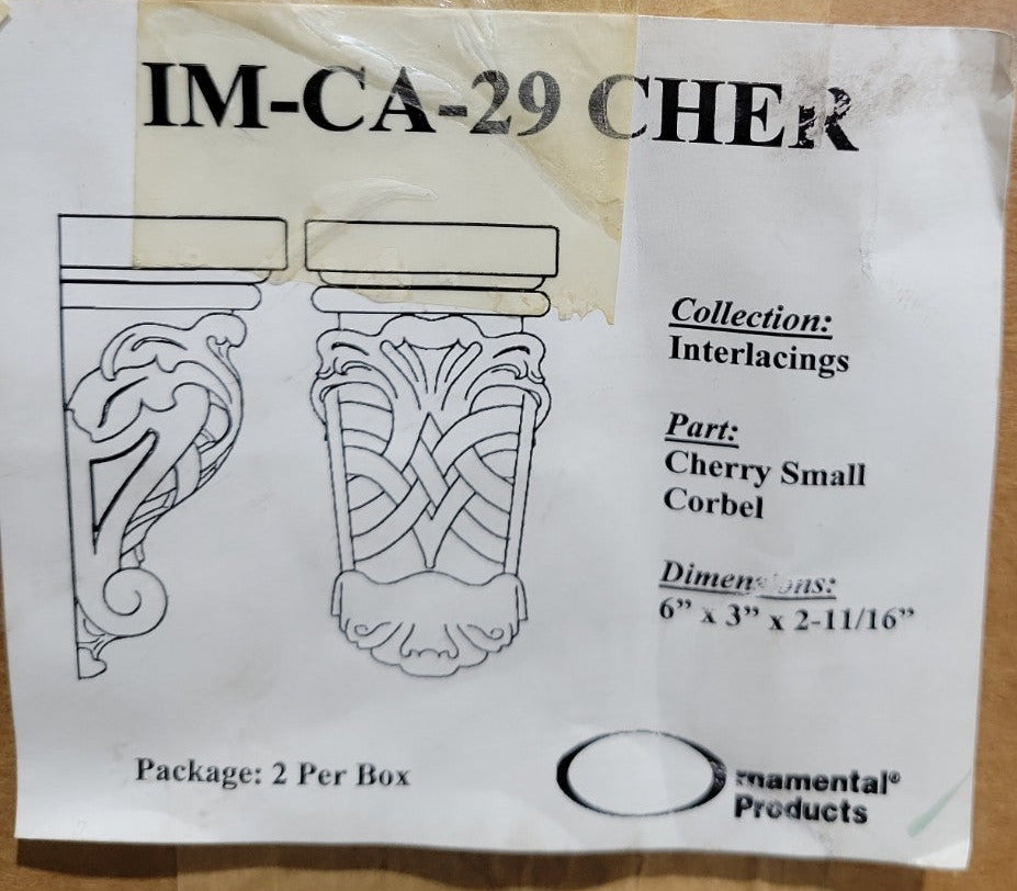 Cherry Small Interlacing Corbel – IM-CA29 by Ornamental Products