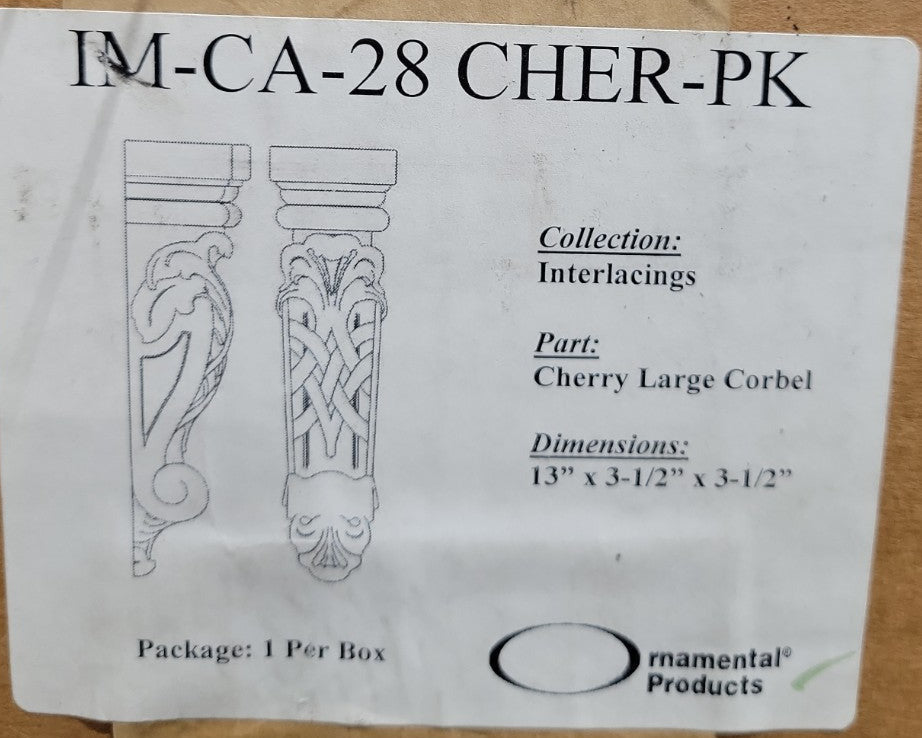 Cherry Large Interlacing Corbel – IM-CA28 CHER-PK by Ornamental Products