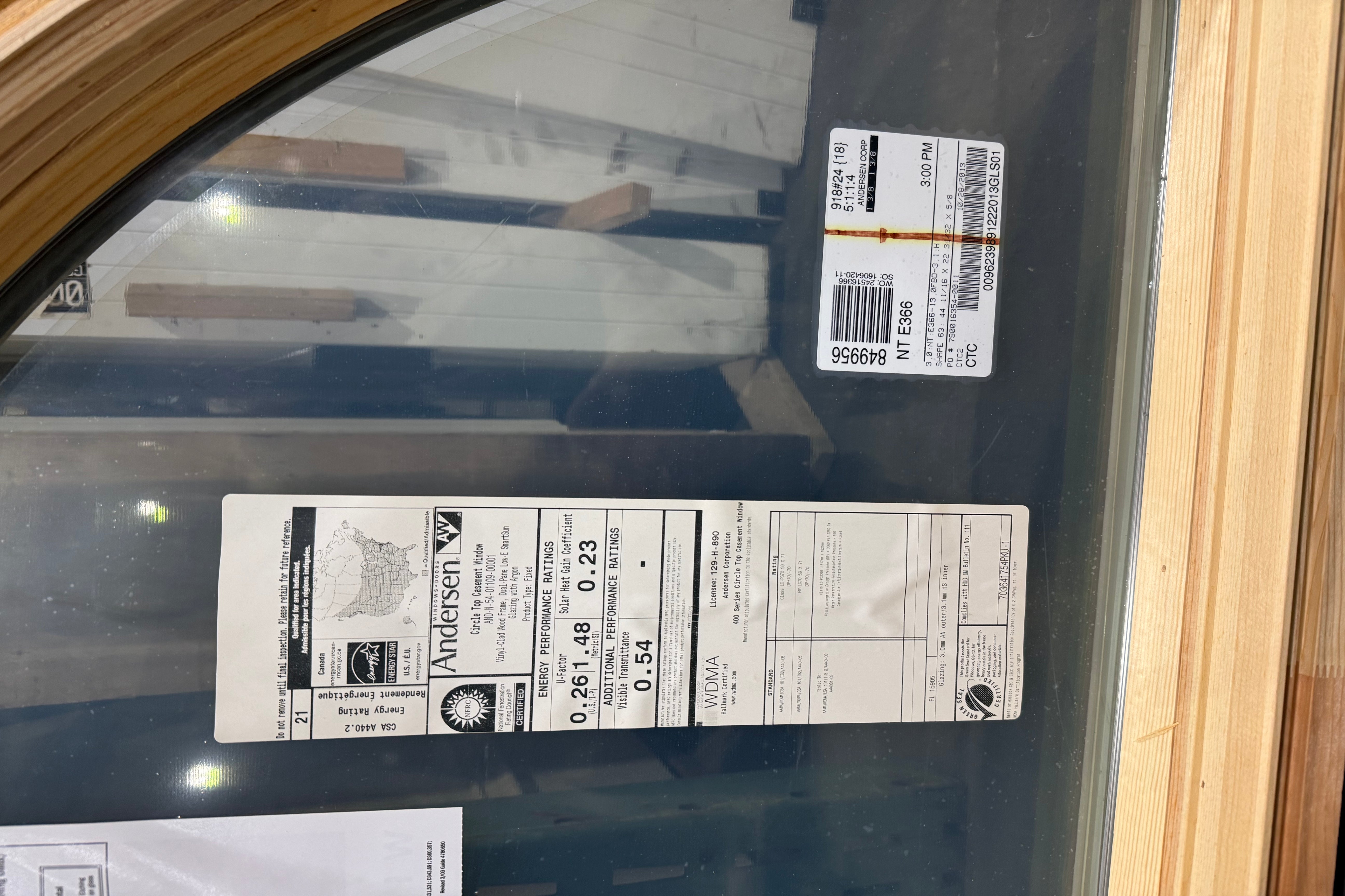 New Andersen 400 Series Arch Top Window – Half Round with Interior Trim Kit