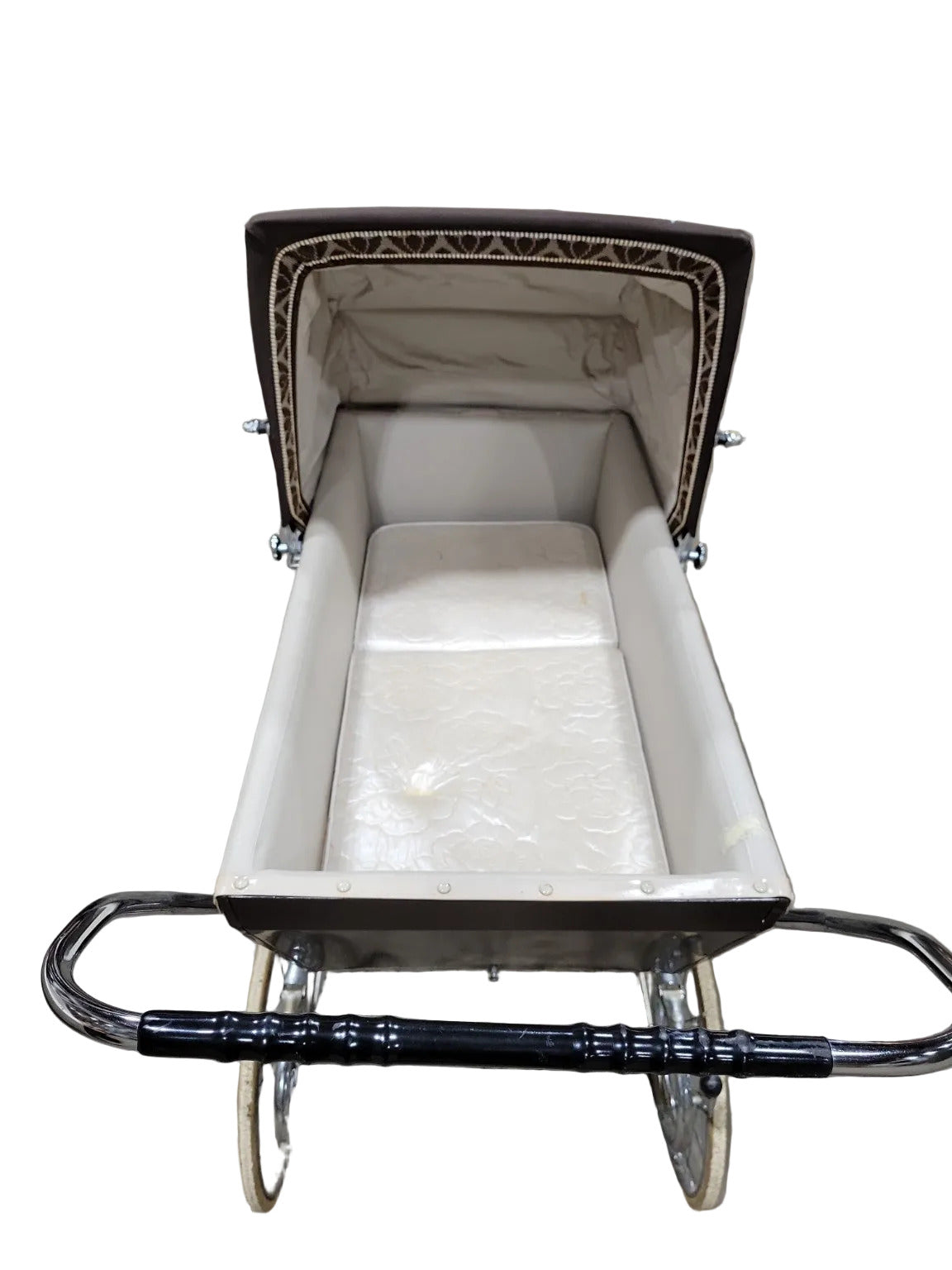 Vintage Marmet Pram – Classic English Baby Carriage with Floral Panels