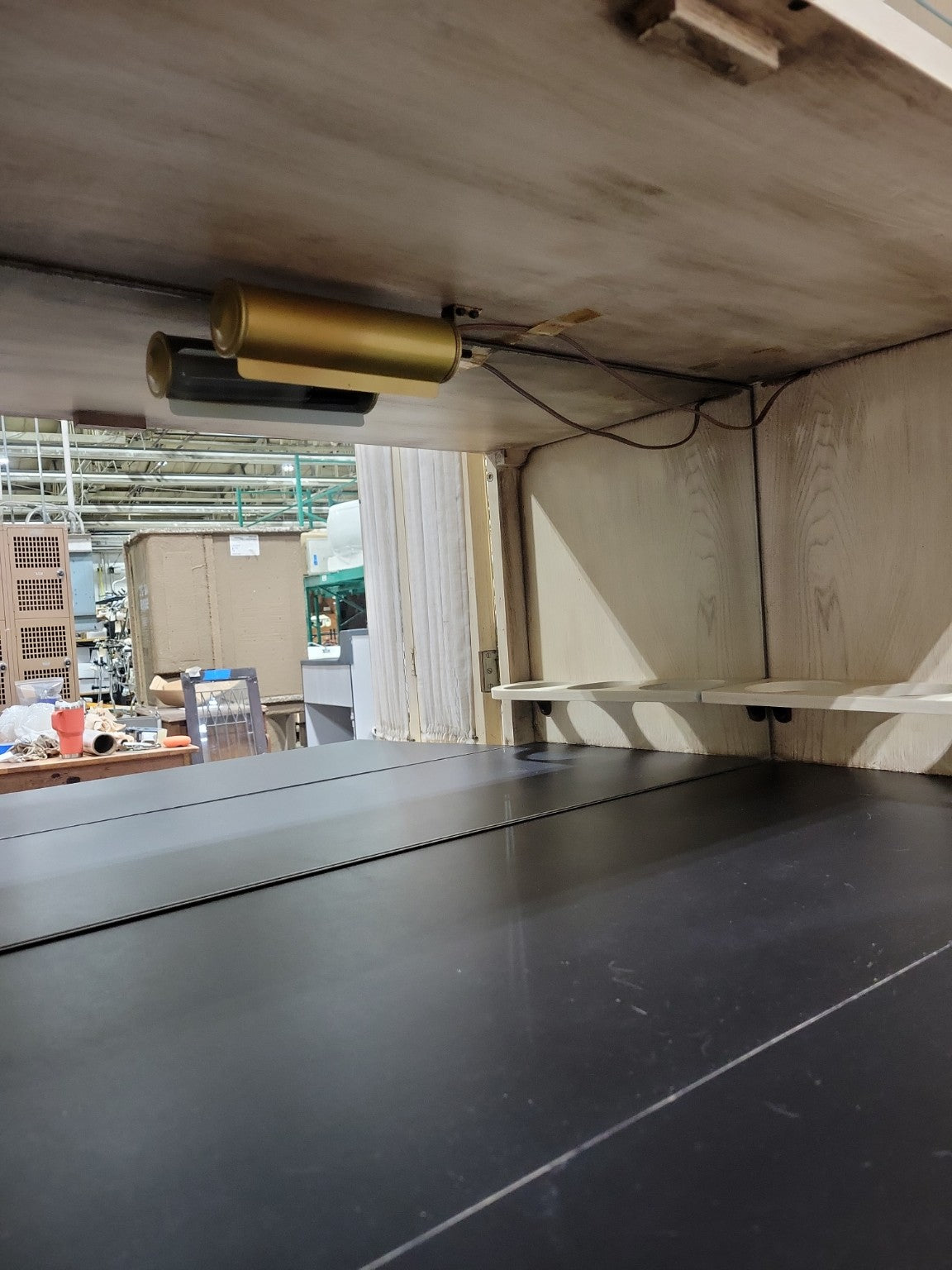 Vintage Armoire Bar Cabinet by Youngsville Star – Distressed White with Yellow Trim