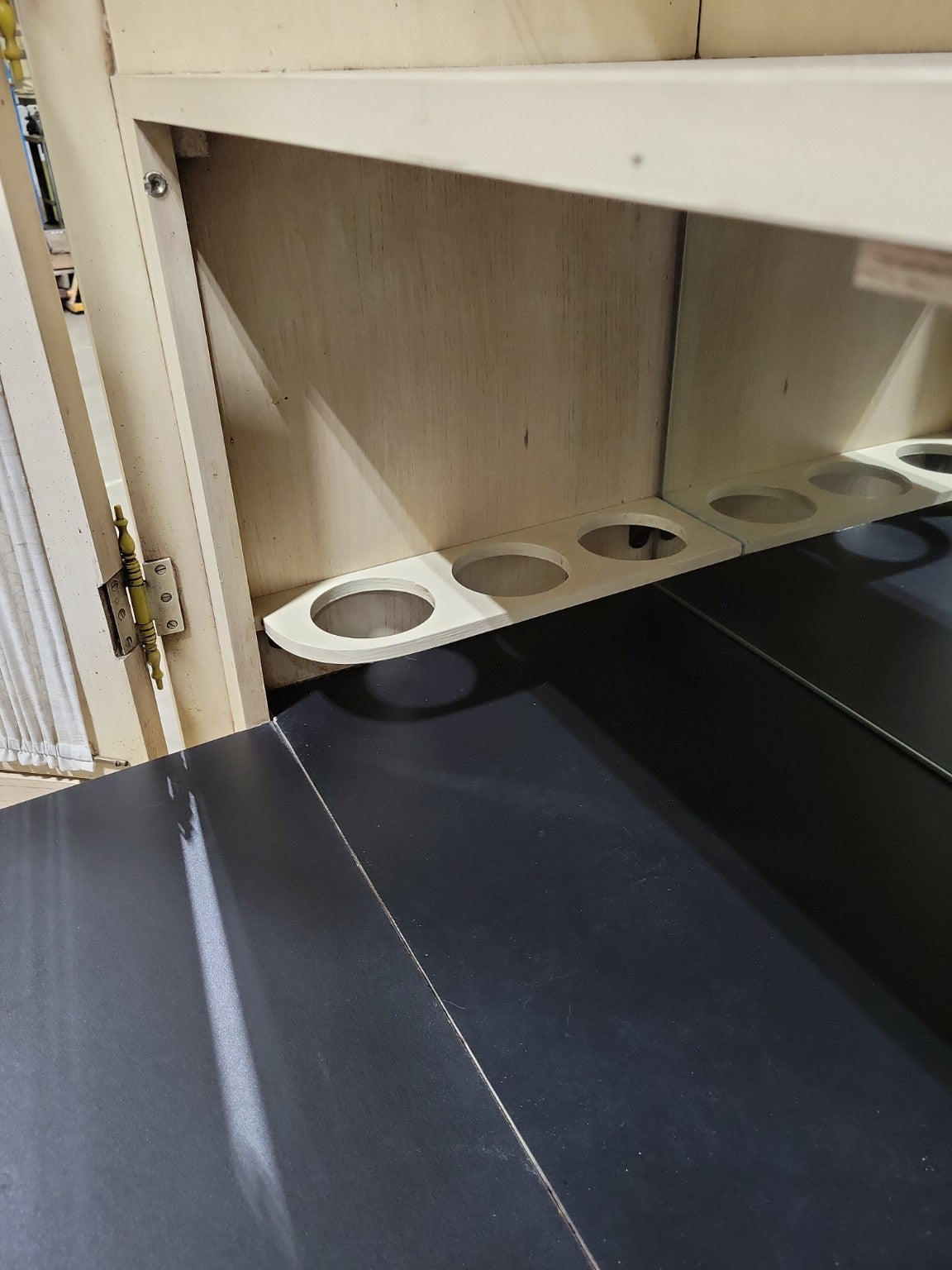 Vintage Armoire Bar Cabinet by Youngsville Star – Distressed White with Yellow Trim