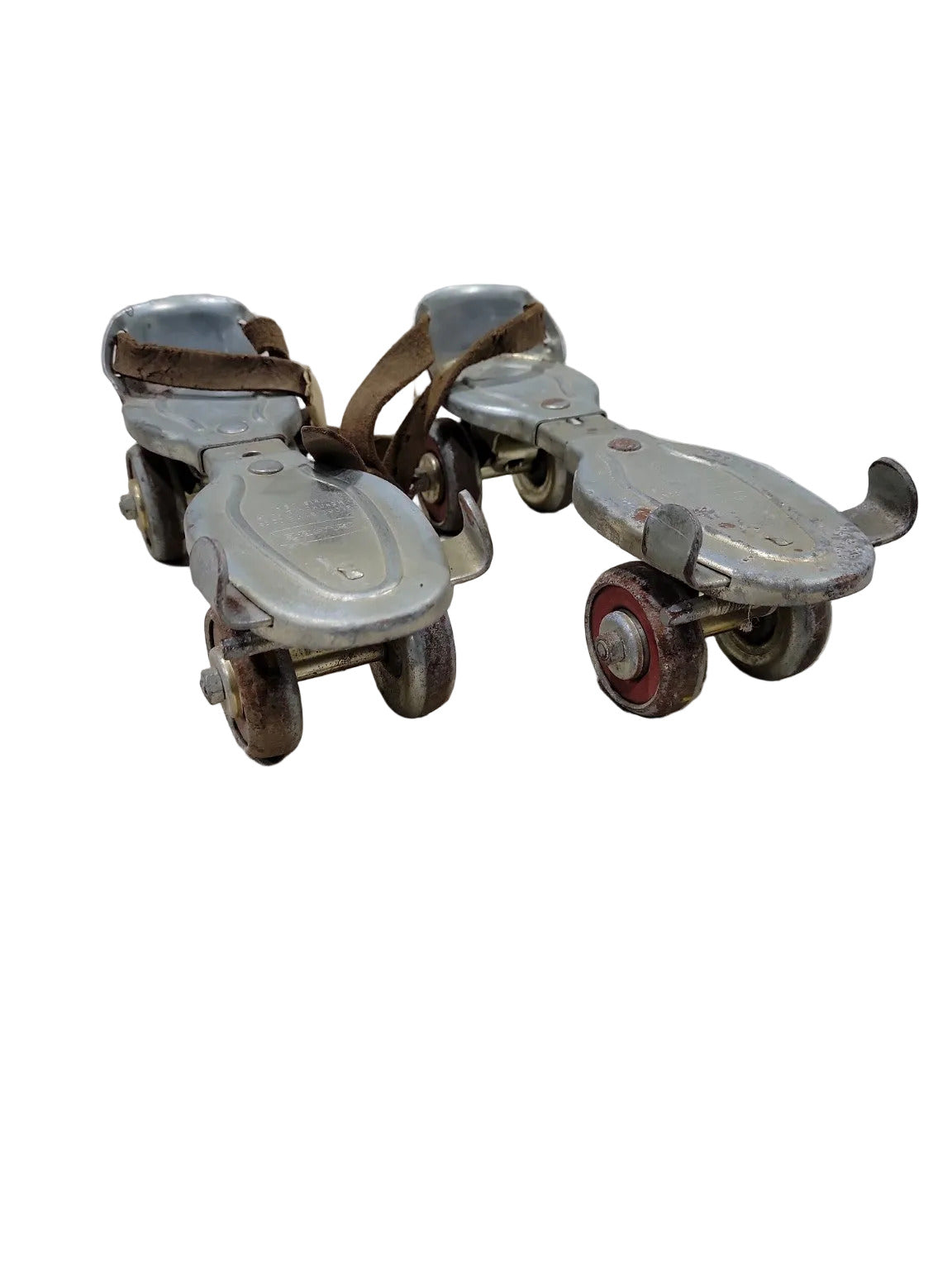 Vintage Globe Adjustable Roller Skates with Leather Straps – Stamped Logo, 1950s