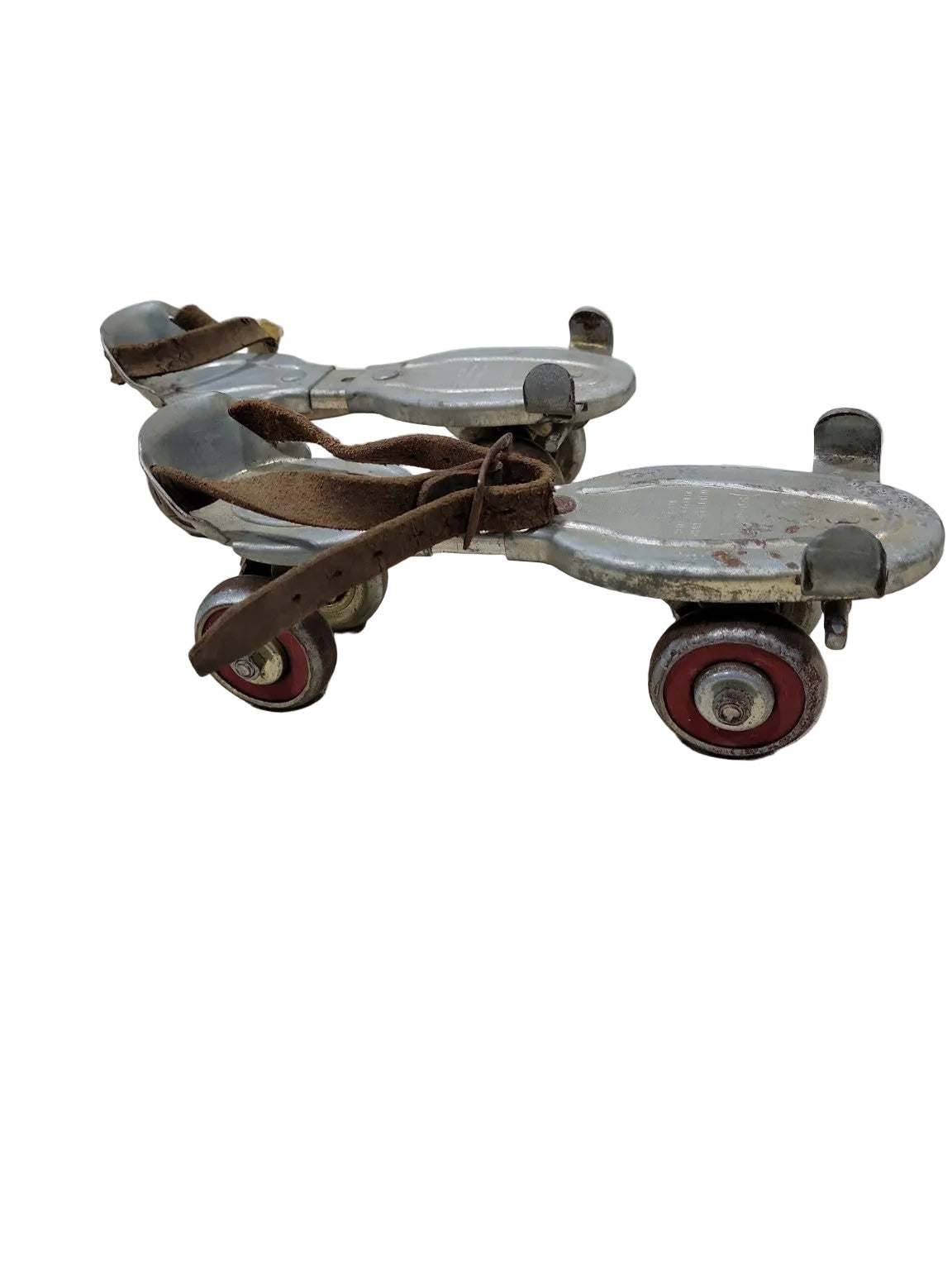 Vintage Globe Adjustable Roller Skates with Leather Straps – Stamped Logo, 1950s