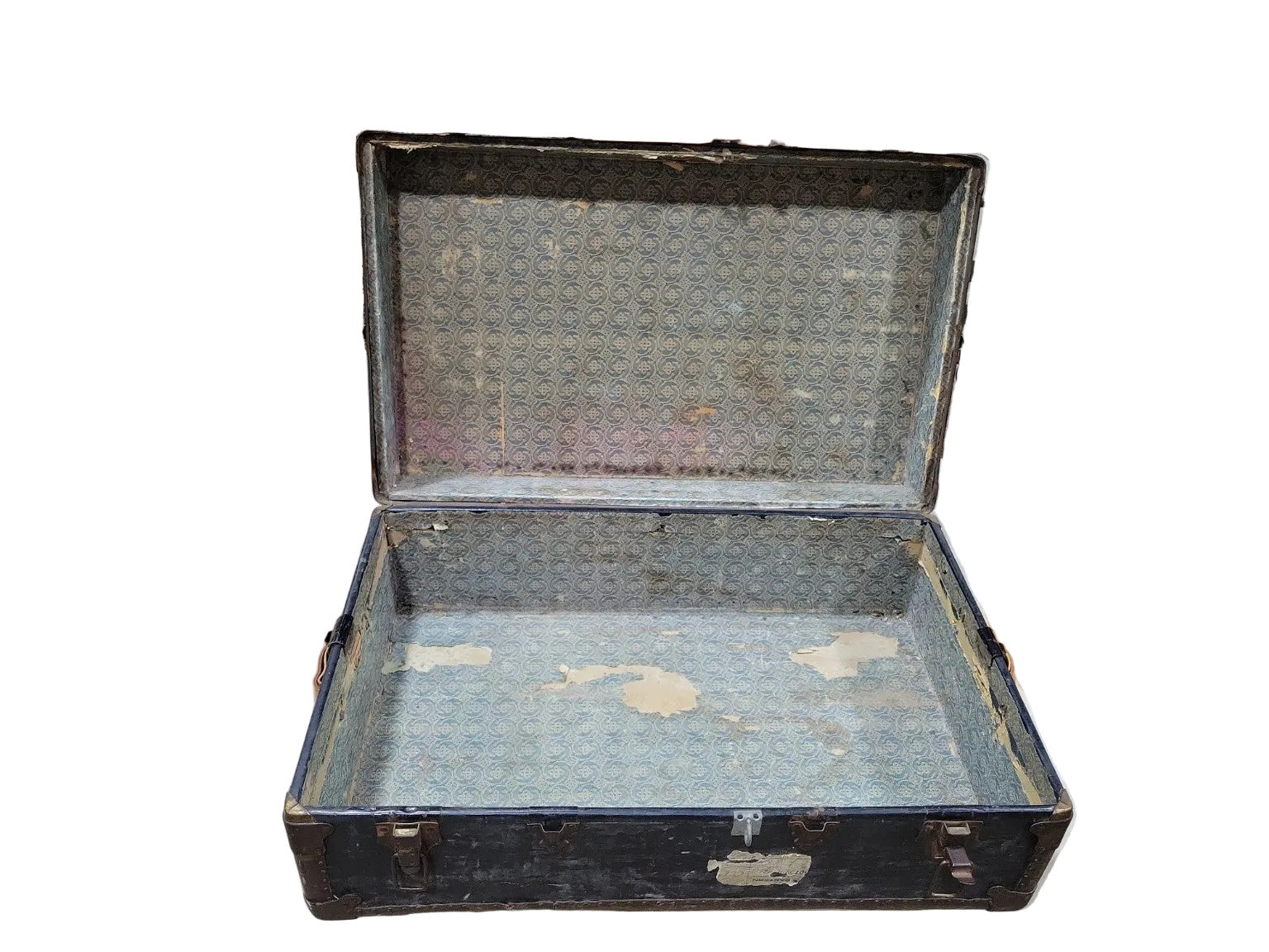 Early 20th-Century Flat-Top Steamer Trunk – Vintage Texas Travel Stickers