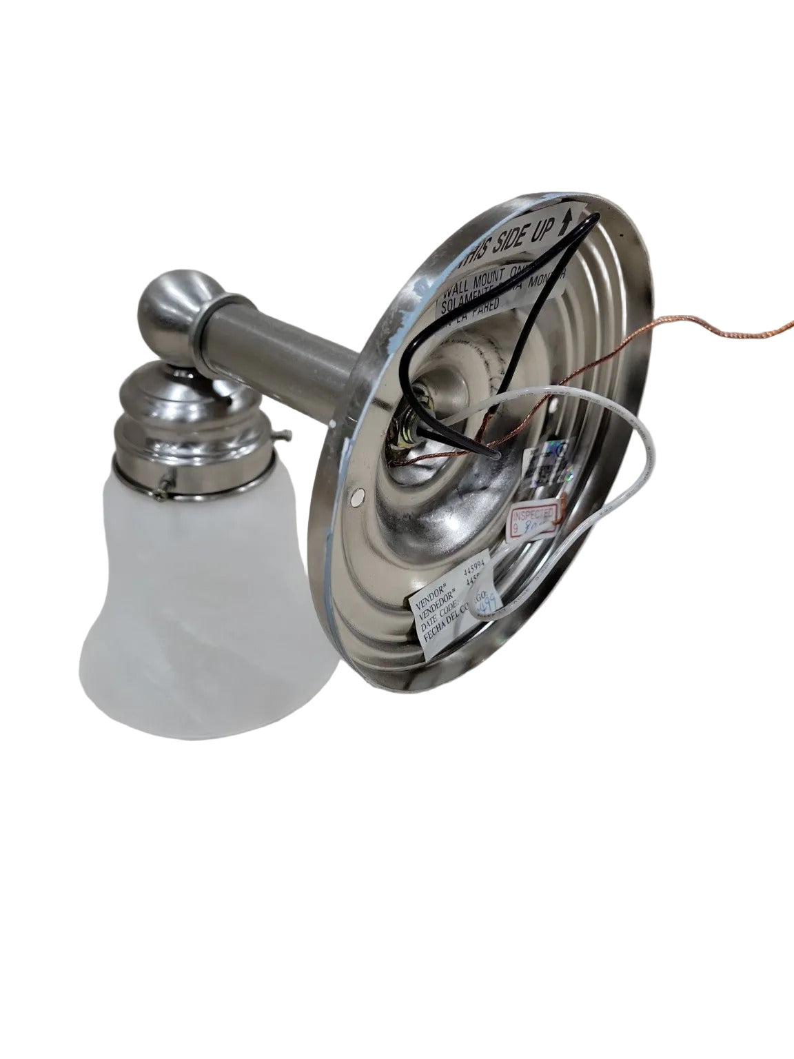 Set of 2 – West Elm Sculptural Glass Single Sconces – Chrome Finish