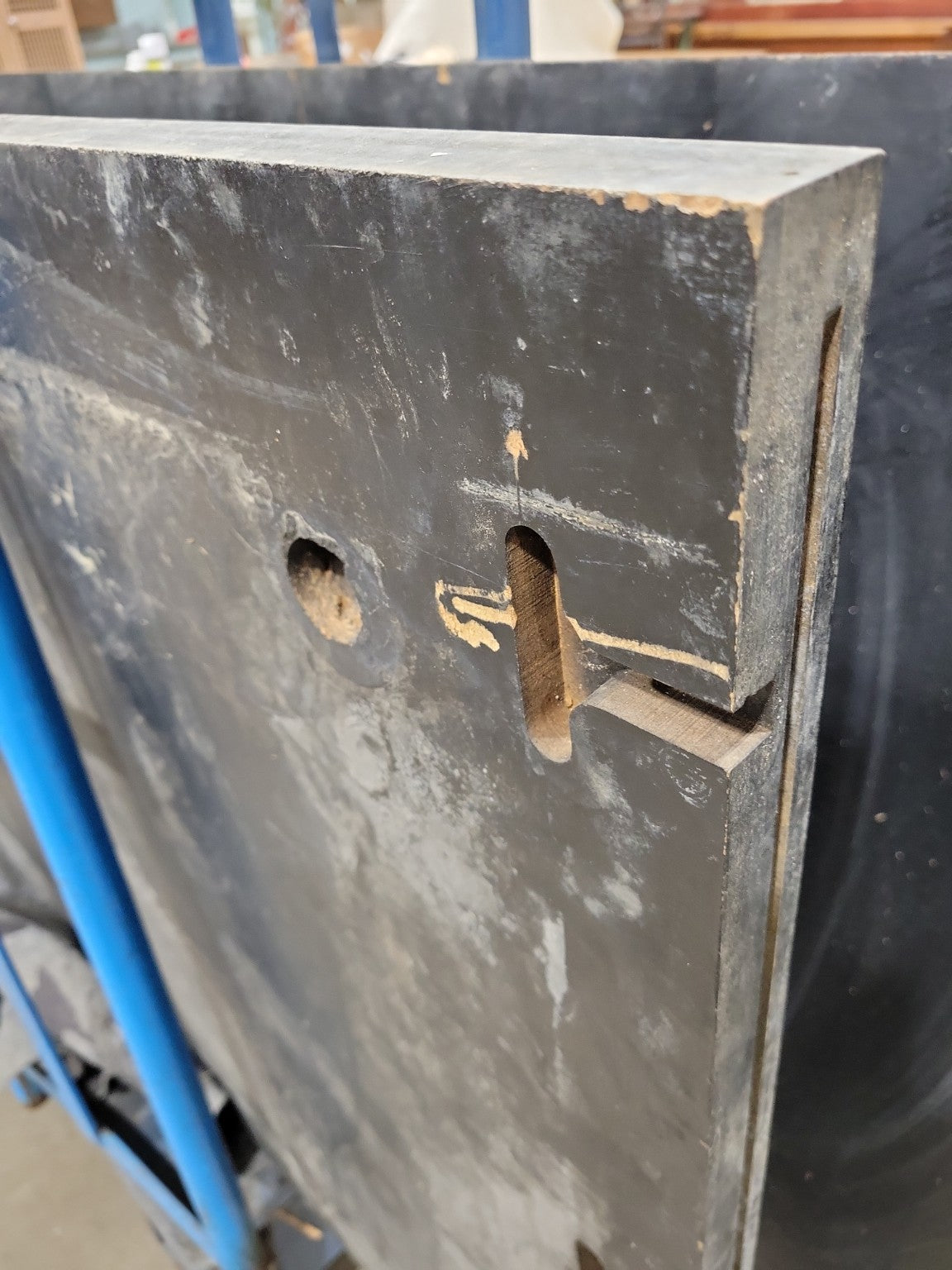 Black MDF Panel – Former Commercial Countertop with Slotted Joinery